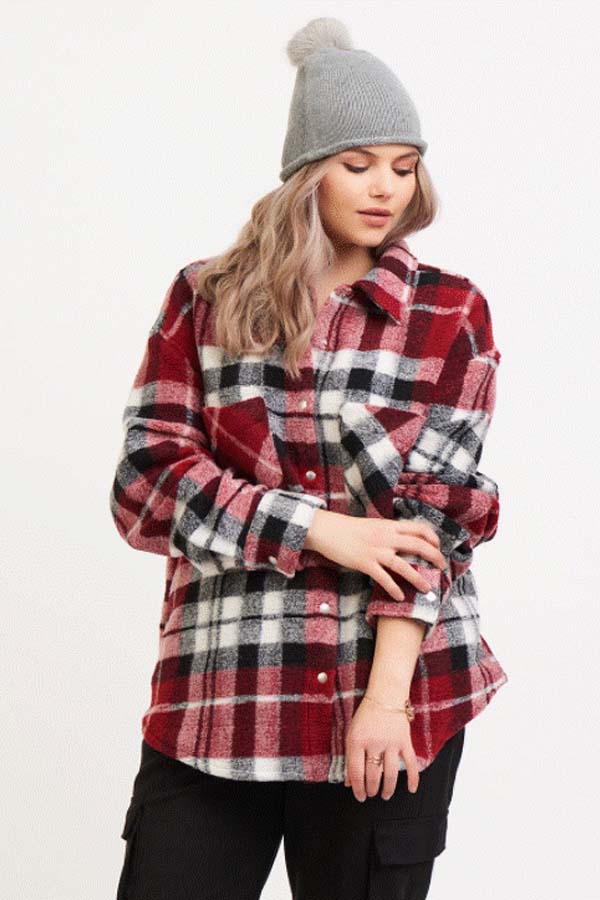 DEX Plus Flannel Plaid Shacket