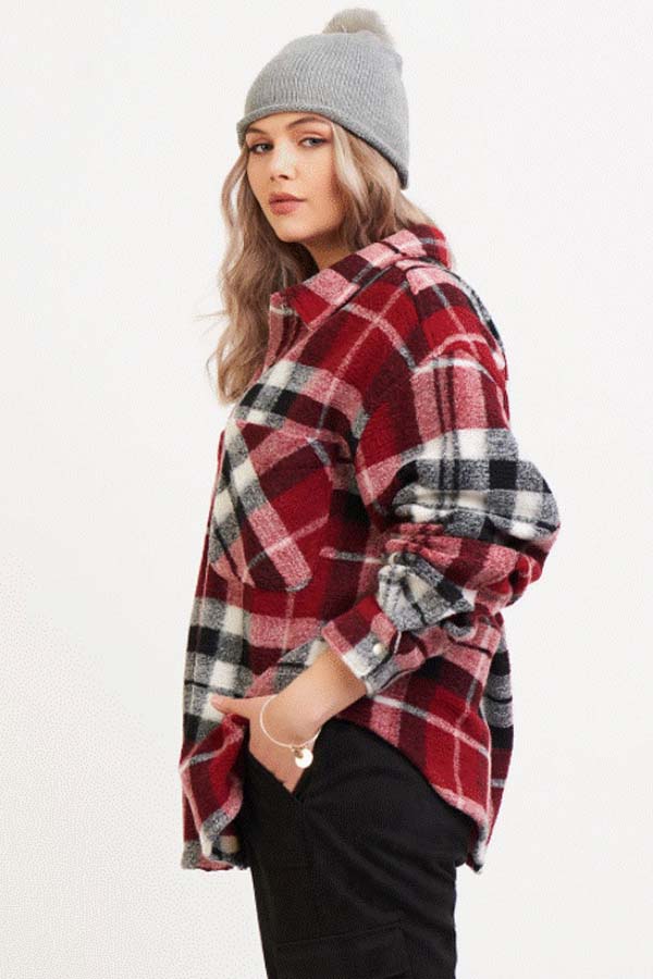 DEX Plus Flannel Plaid Shacket