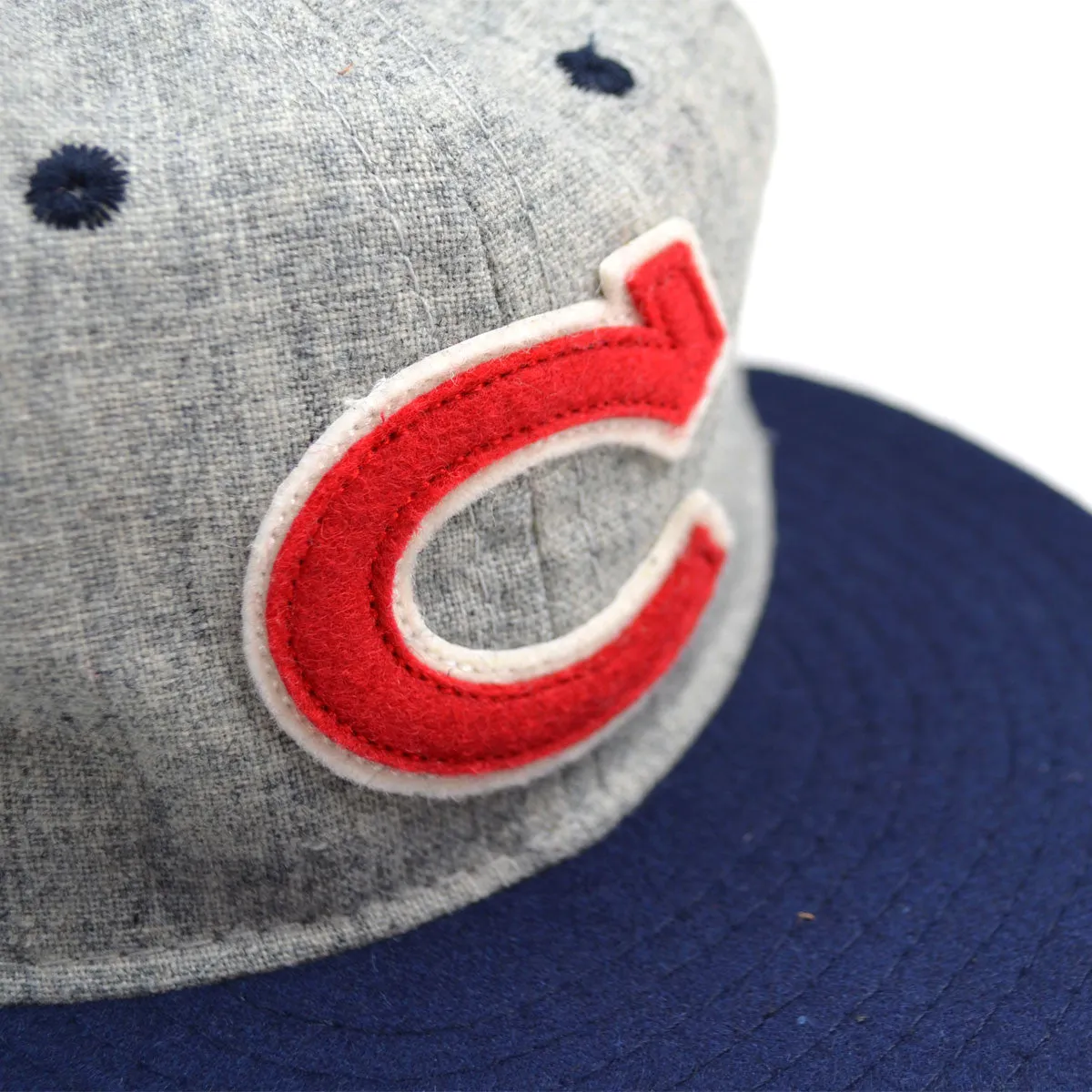 Ebbets - Chunichi Dragons 1950 Cap (Adjustable Wool) - Grey / Navy