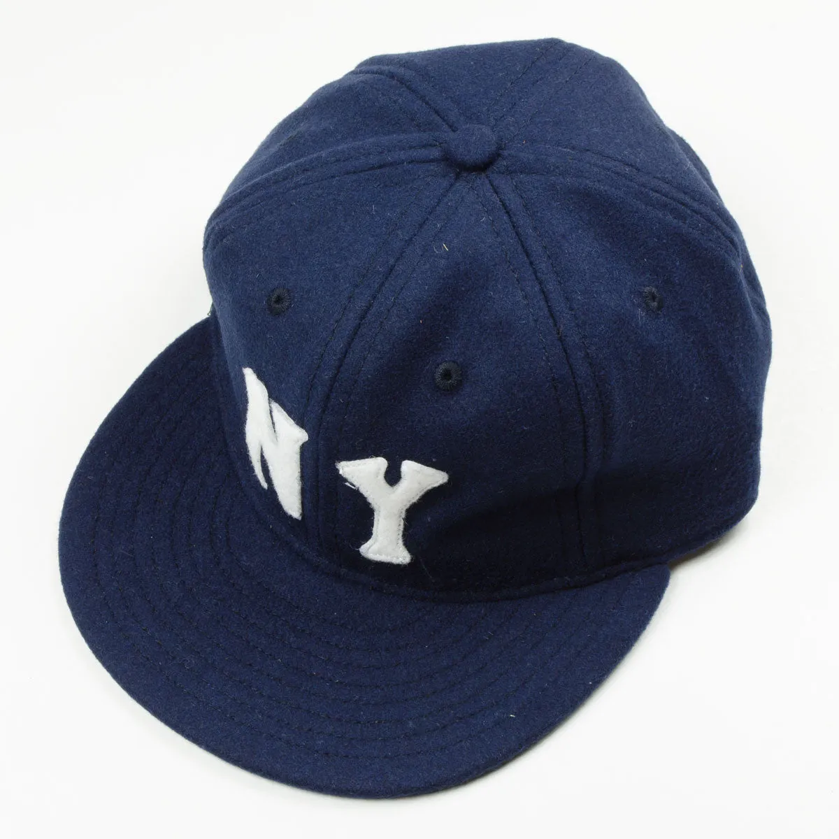 Ebbets - New York Black Yankees Cap (Adjustable Wool Flannel) - Navy