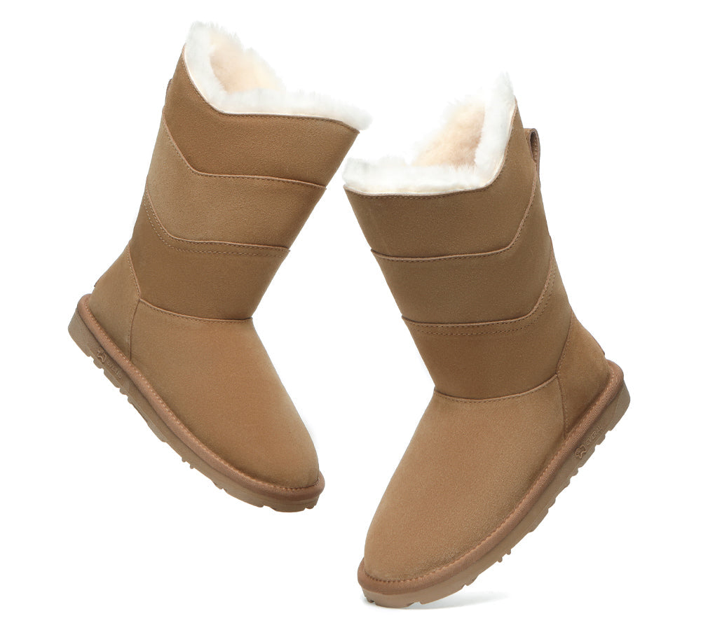 EVERAU Premium Australian Sheepskin Tall Boots Women Swanston 3 Panel