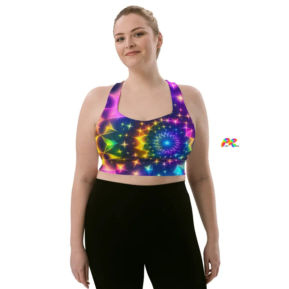 Exotic Neon Rave Sports Bra