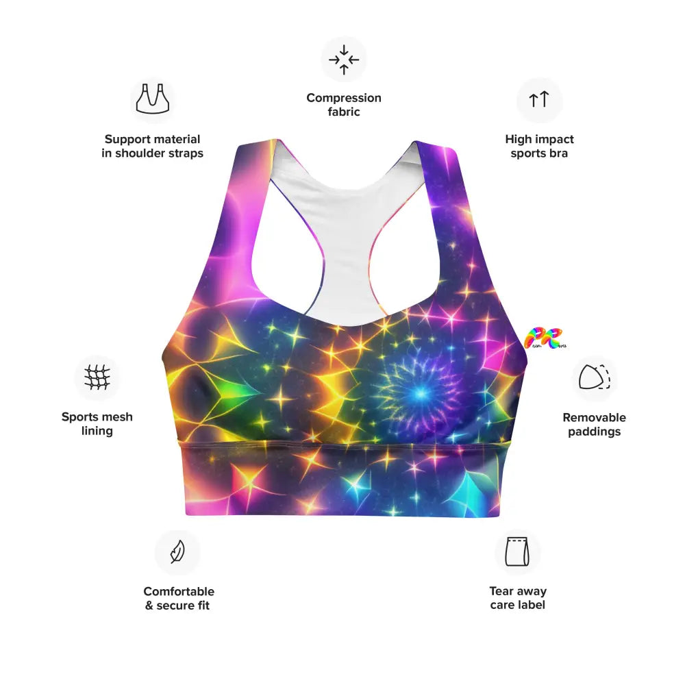 Exotic Neon Rave Sports Bra