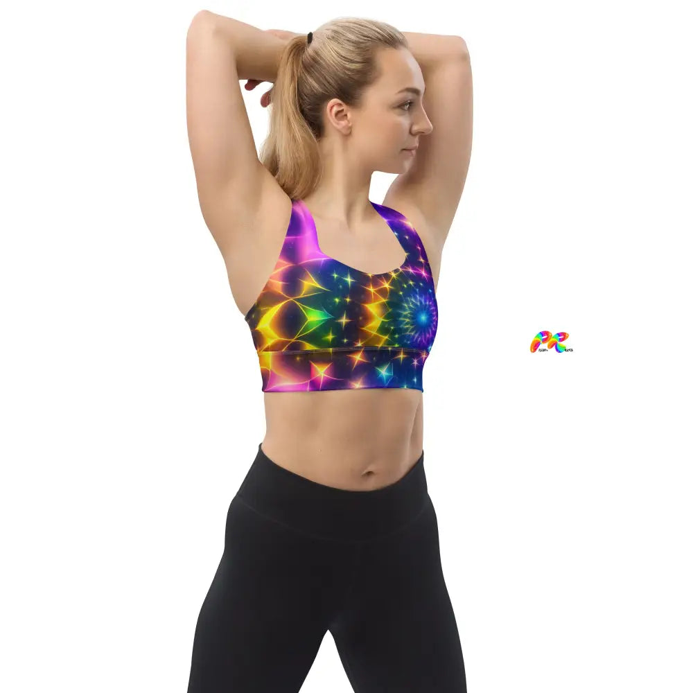 Exotic Neon Rave Sports Bra