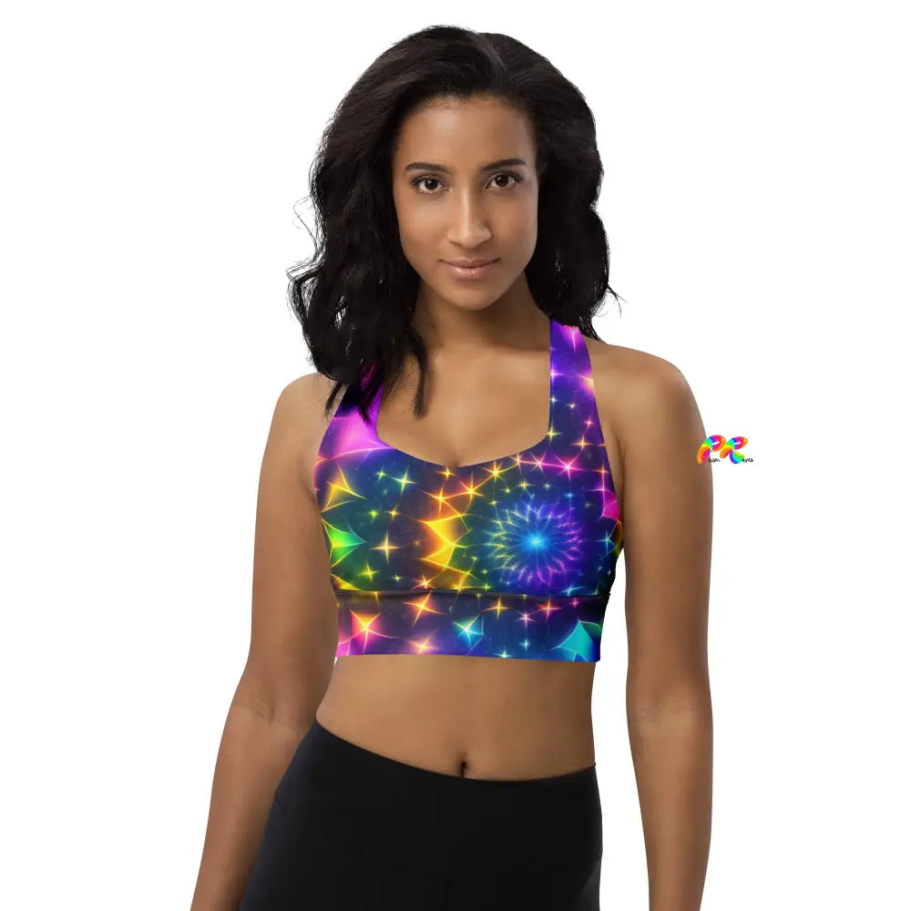 Exotic Neon Rave Sports Bra