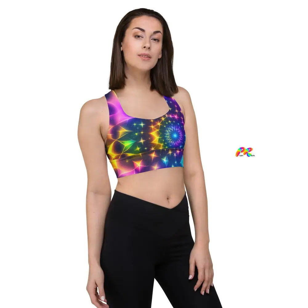 Exotic Neon Rave Sports Bra