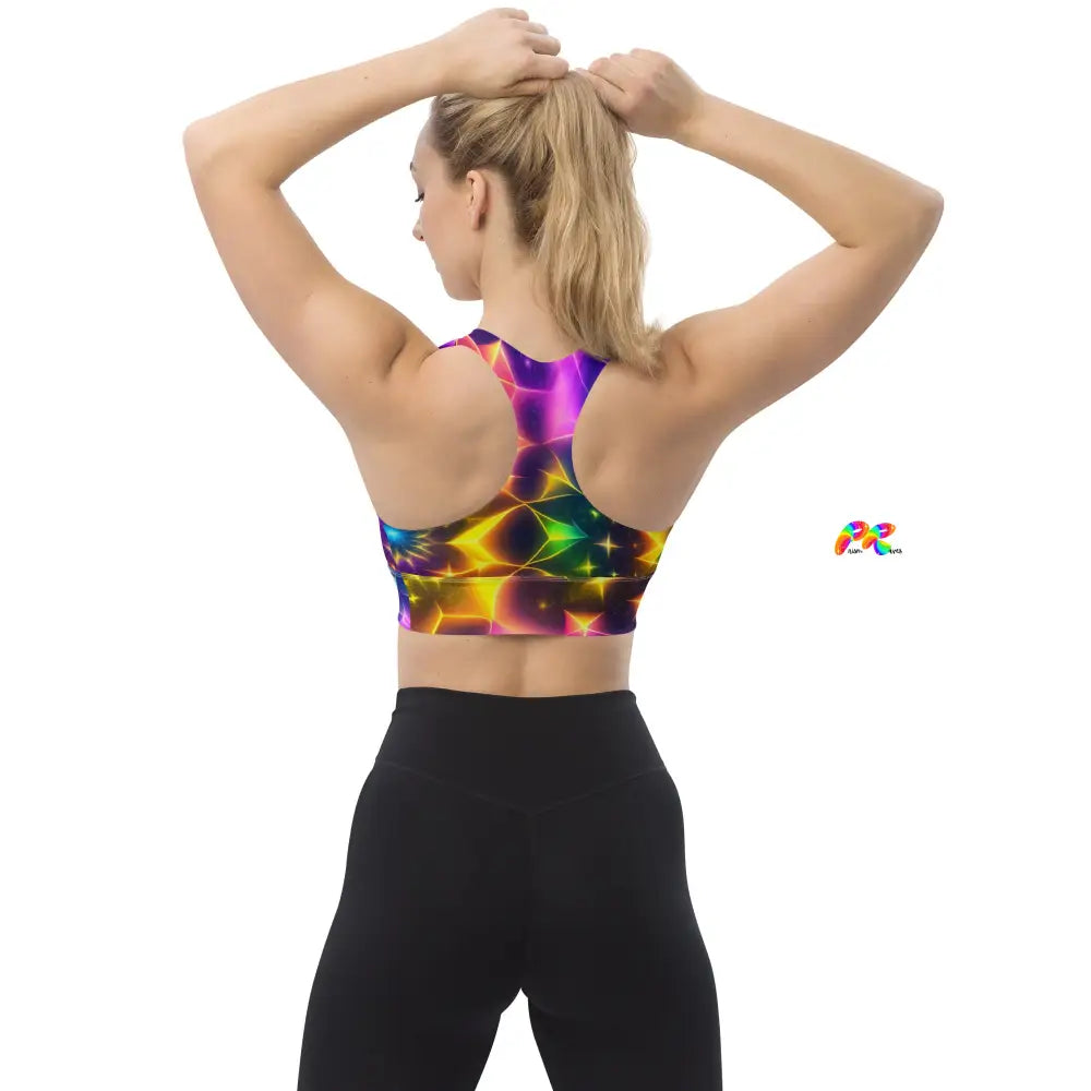 Exotic Neon Rave Sports Bra