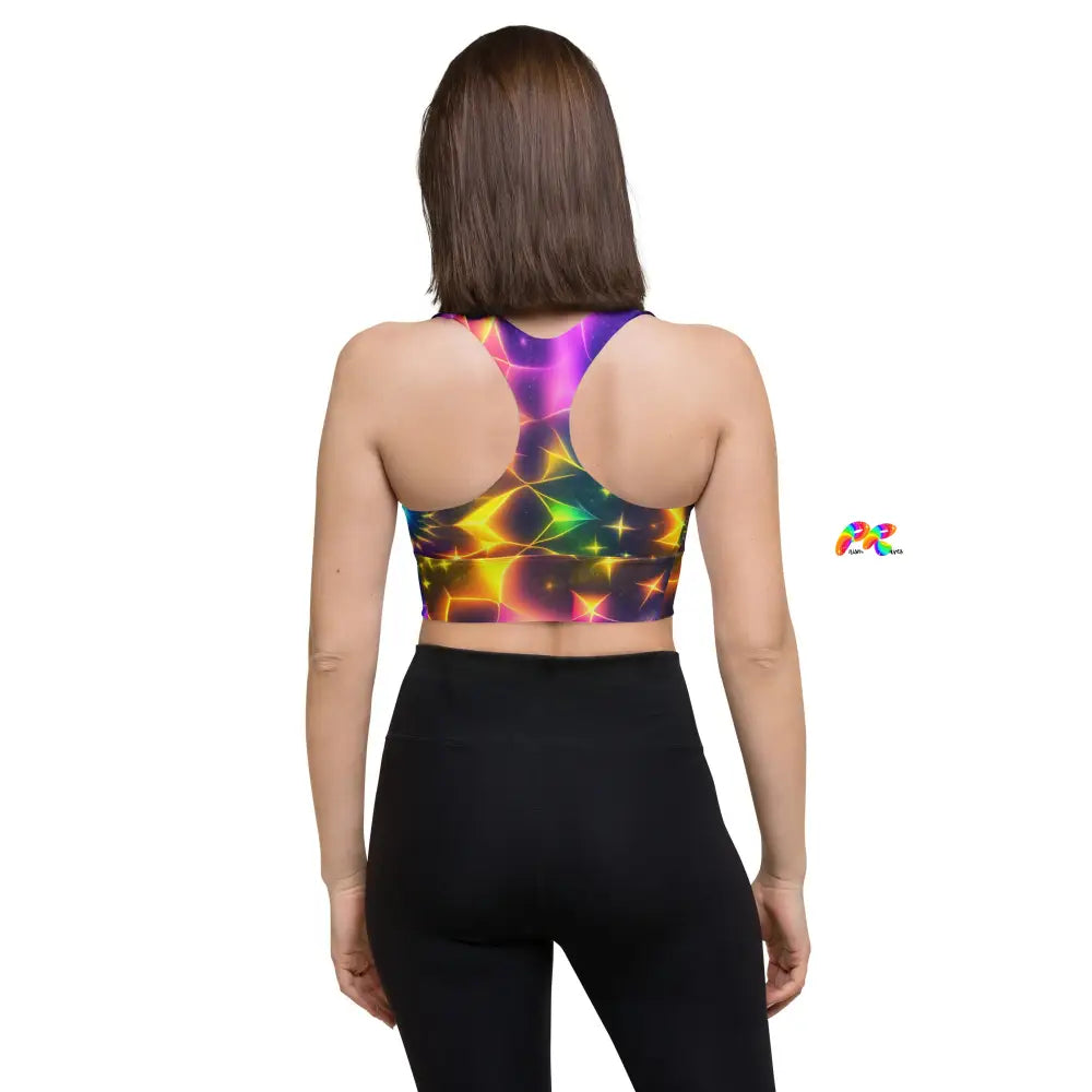 Exotic Neon Rave Sports Bra