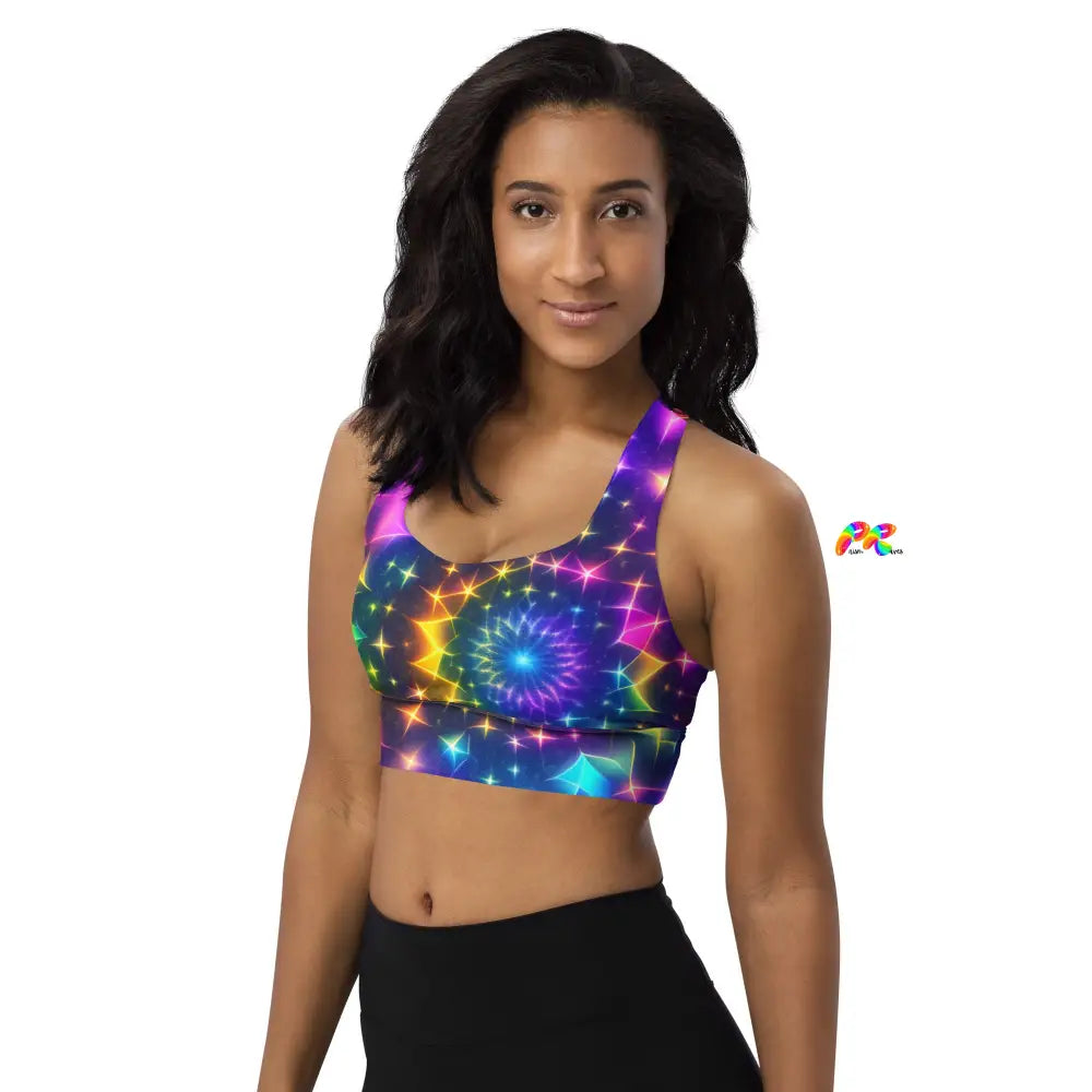 Exotic Neon Rave Sports Bra