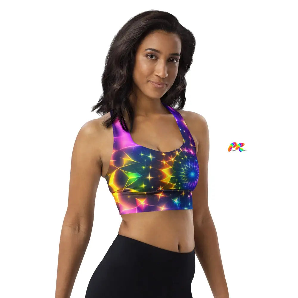 Exotic Neon Rave Sports Bra