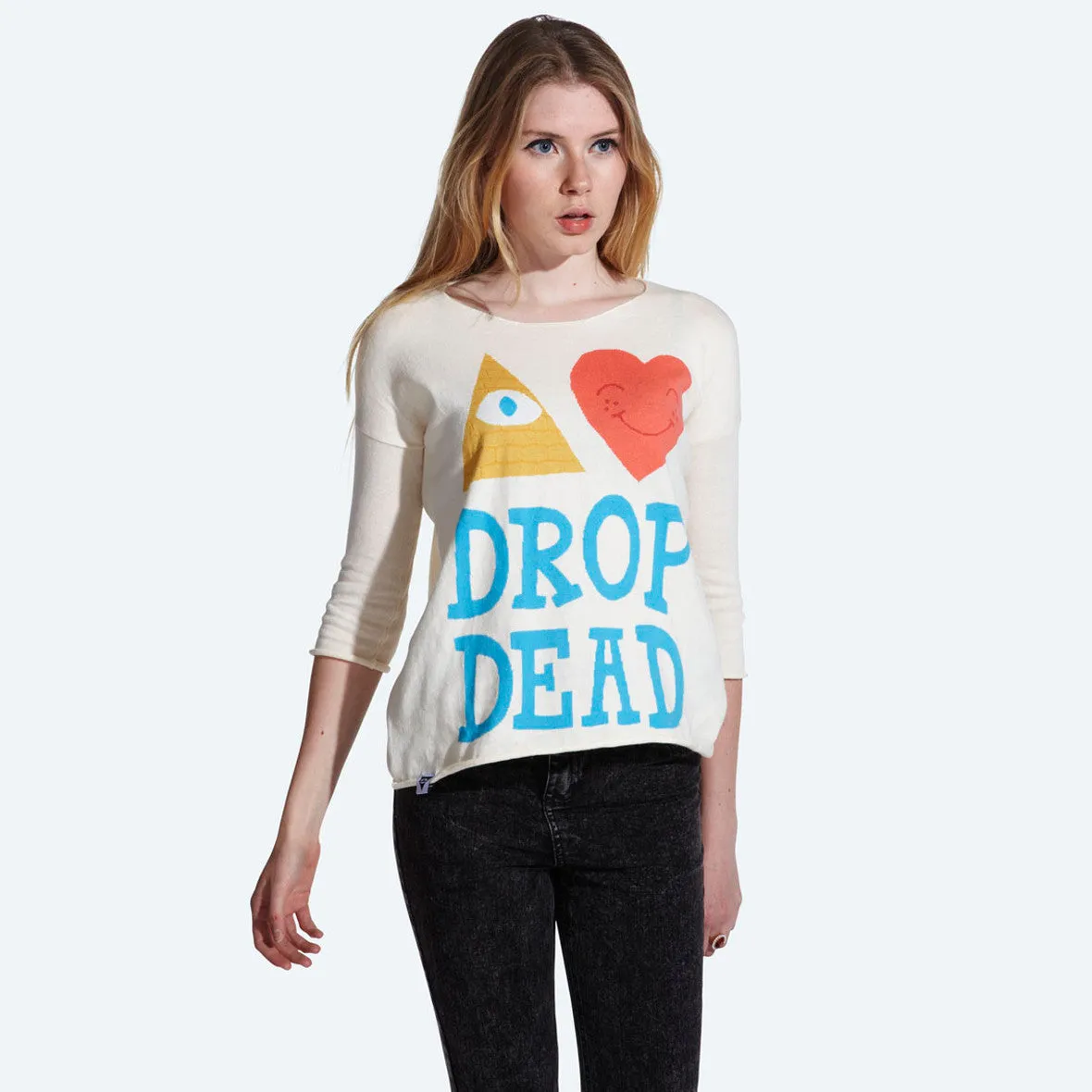 Eye Heart Drop Dead Knitted Sweater