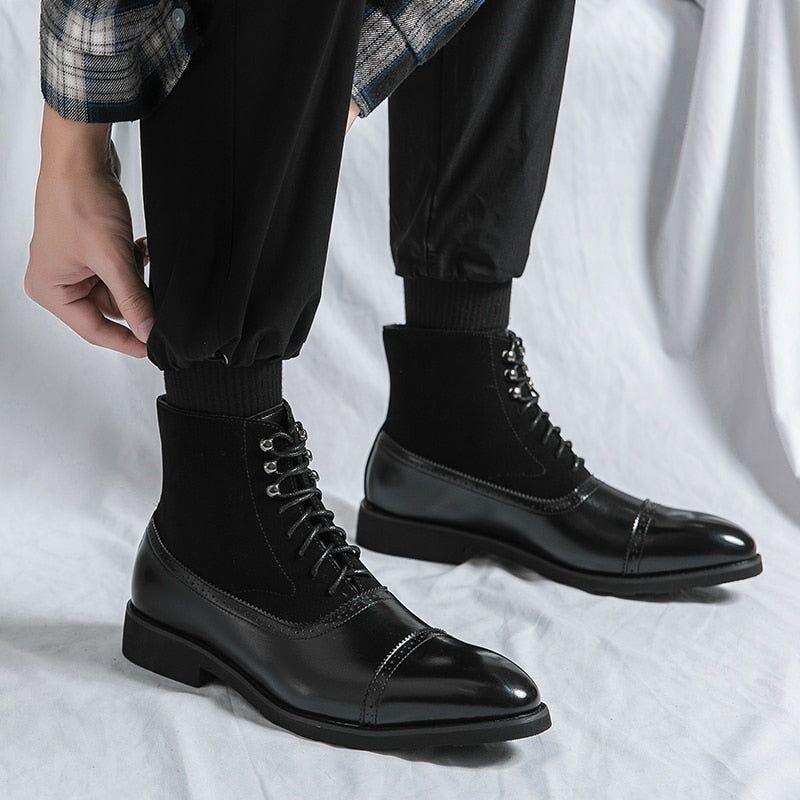 Formal Retro Ankle Boots: Luxury Men's Casual Shoes - QZ1140