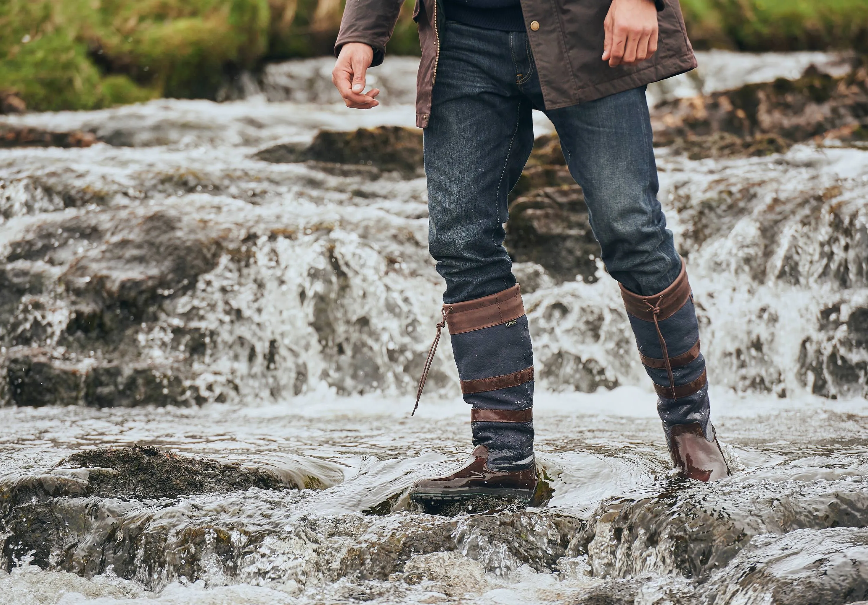 Galway Mens Country Boot  - Navy/Brown