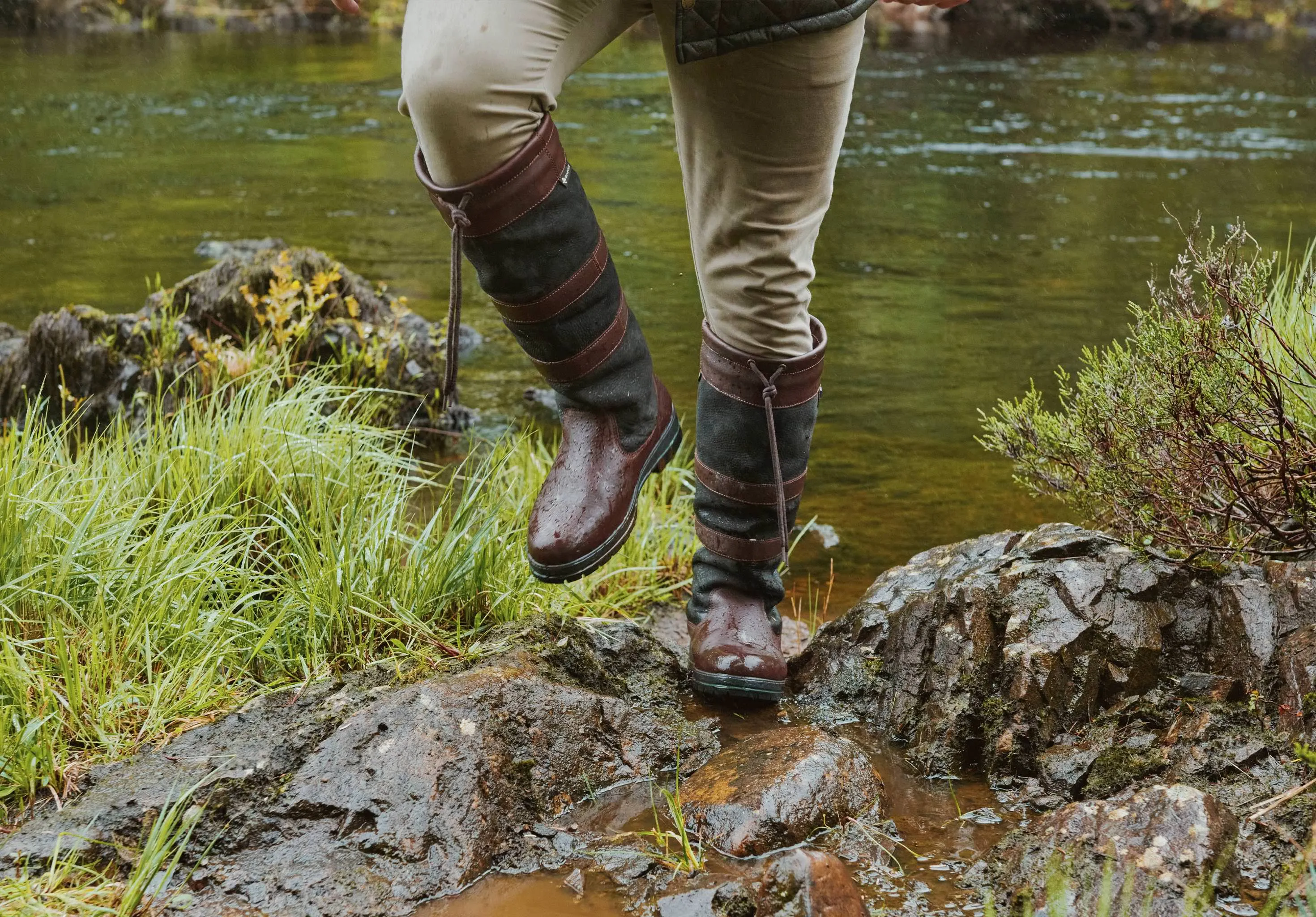 Galway Mens SlimFit Country Boot - Black/Brown