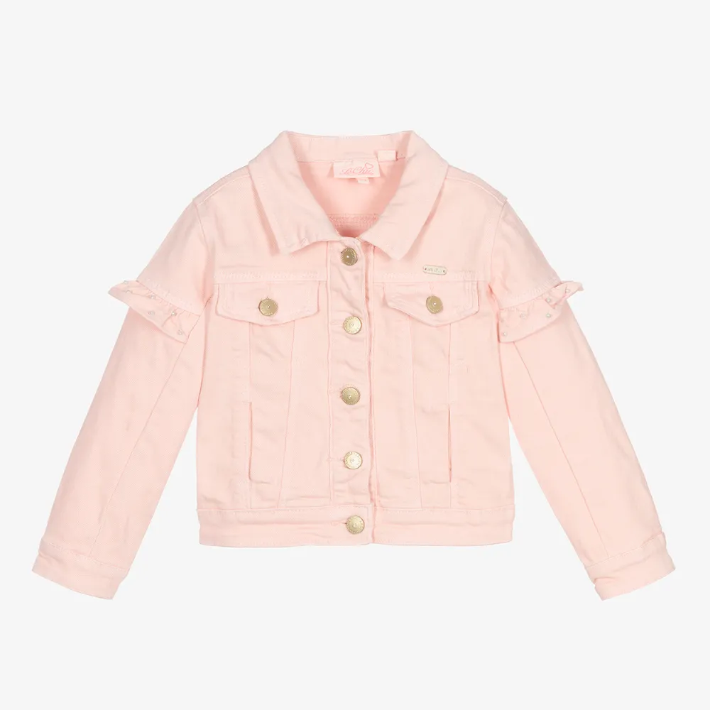 Girls Pink Denim Jacket