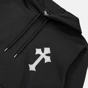 Gothic Cross Patch Hoodie