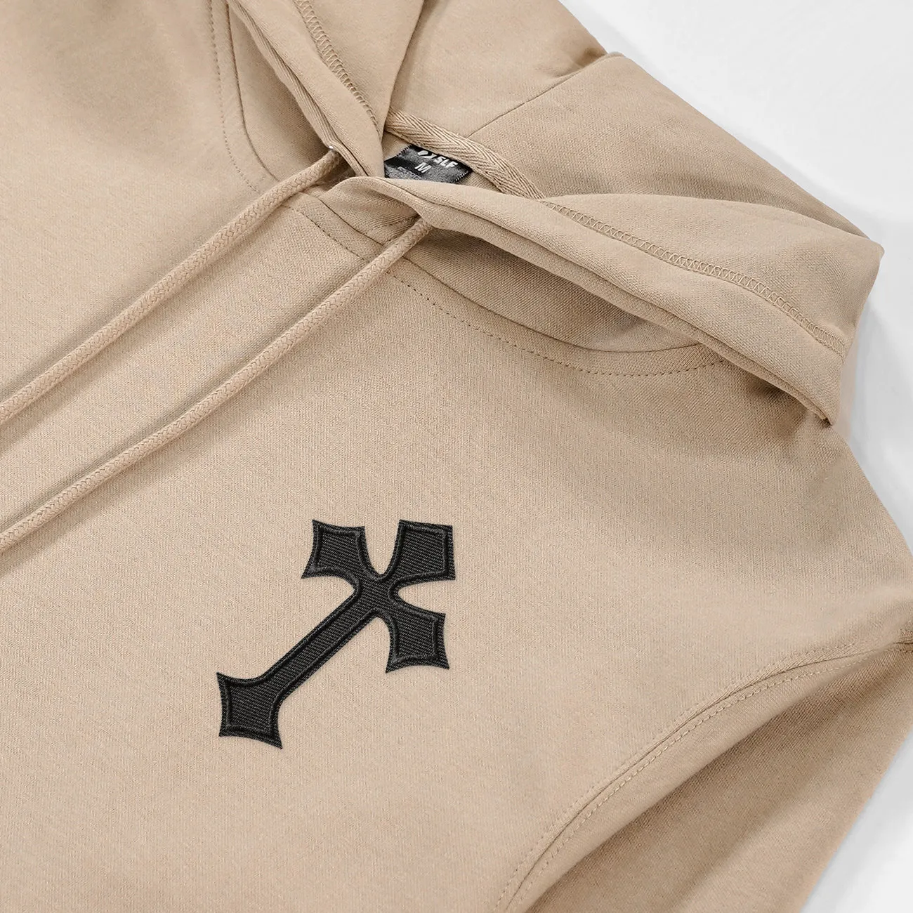 Gothic Cross Patch Hoodie