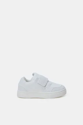 Infant Boys White Embossed Sneakers