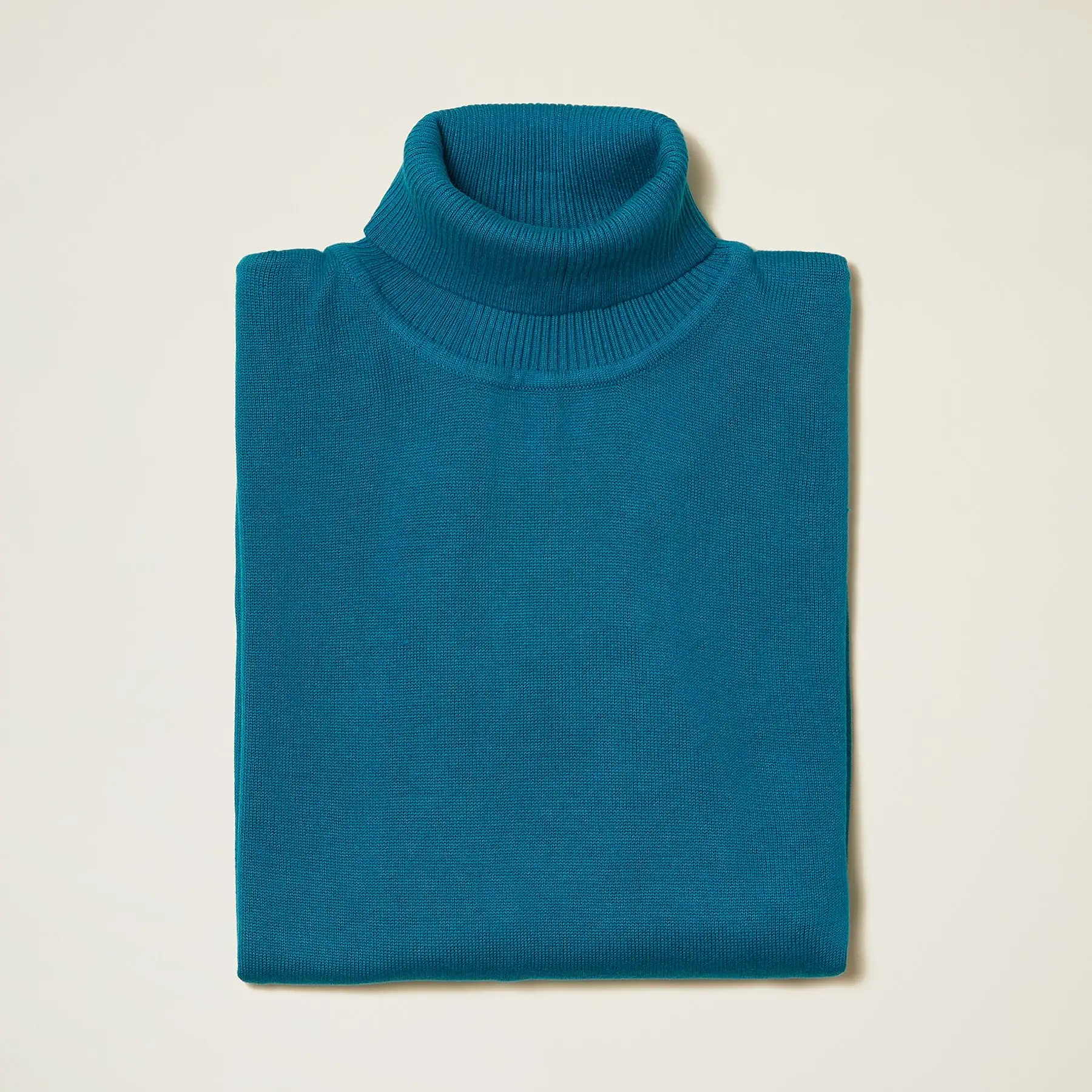 Inserch Cotton Blend Turtleneck Sweater Ocean Blue 4708