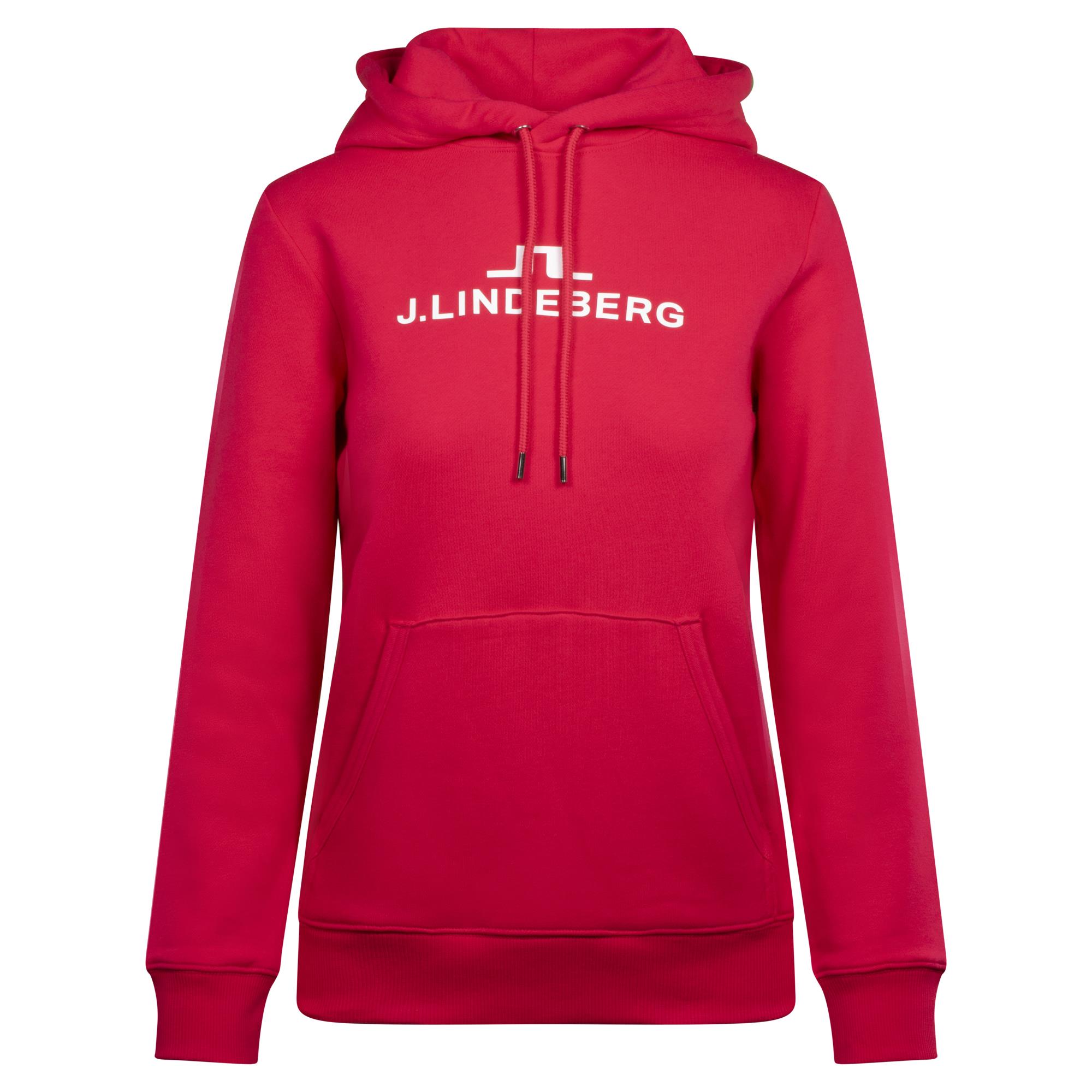 J Lindeberg W Alpha Ladies Hoodie Rose Red