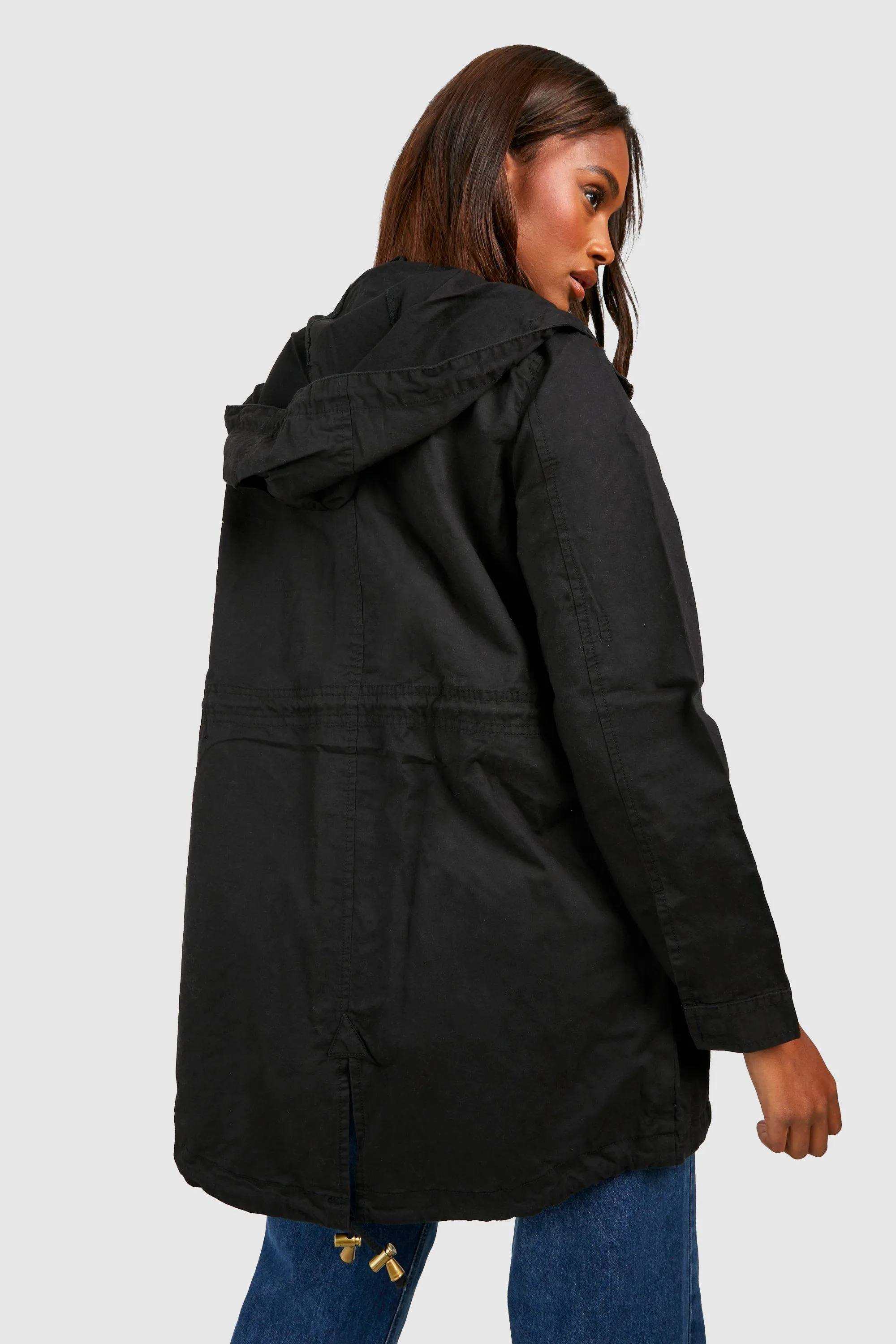 Jackets & Coats | Hooded Twill Mac | boohoo