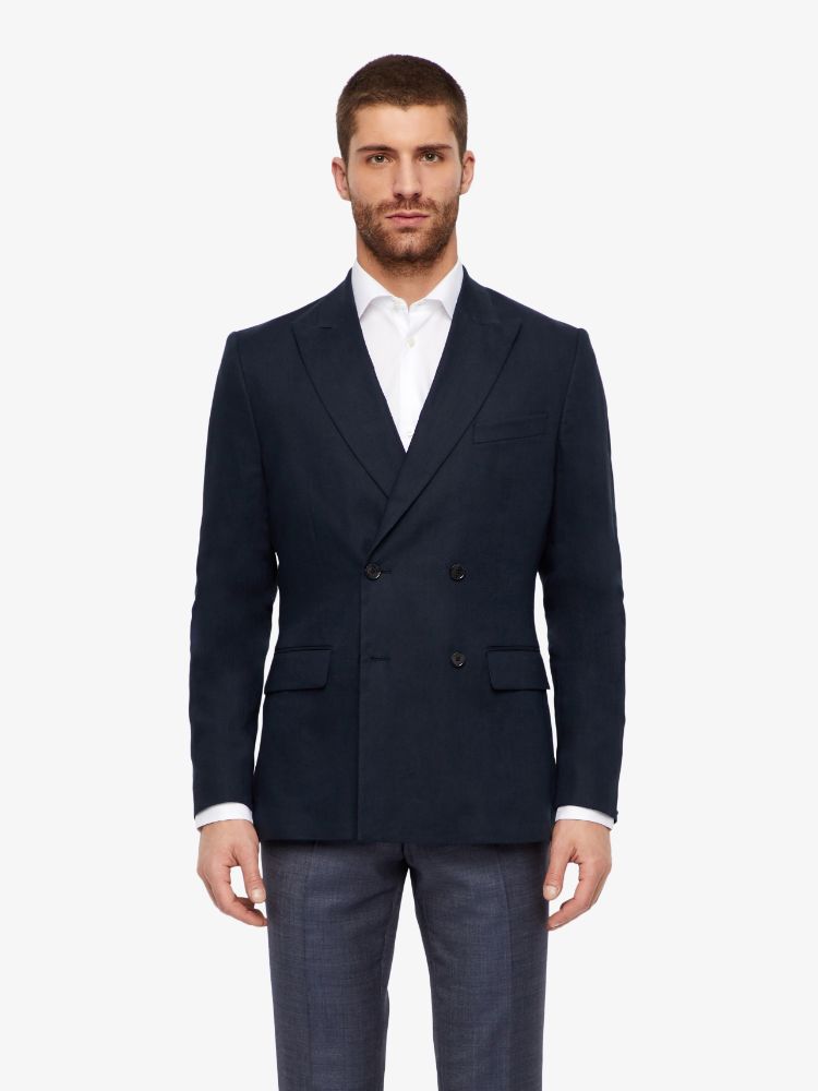 J.Lindeberg Mens Donnie DB Tech Linen Blazer - JL NAVY