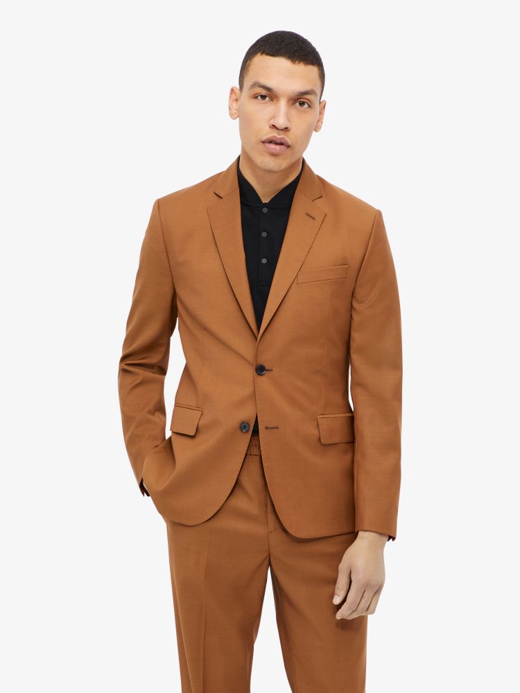 J.Lindeberg Mens Hopper Soft Comfort Wool Blazer - GLAZED GINGER