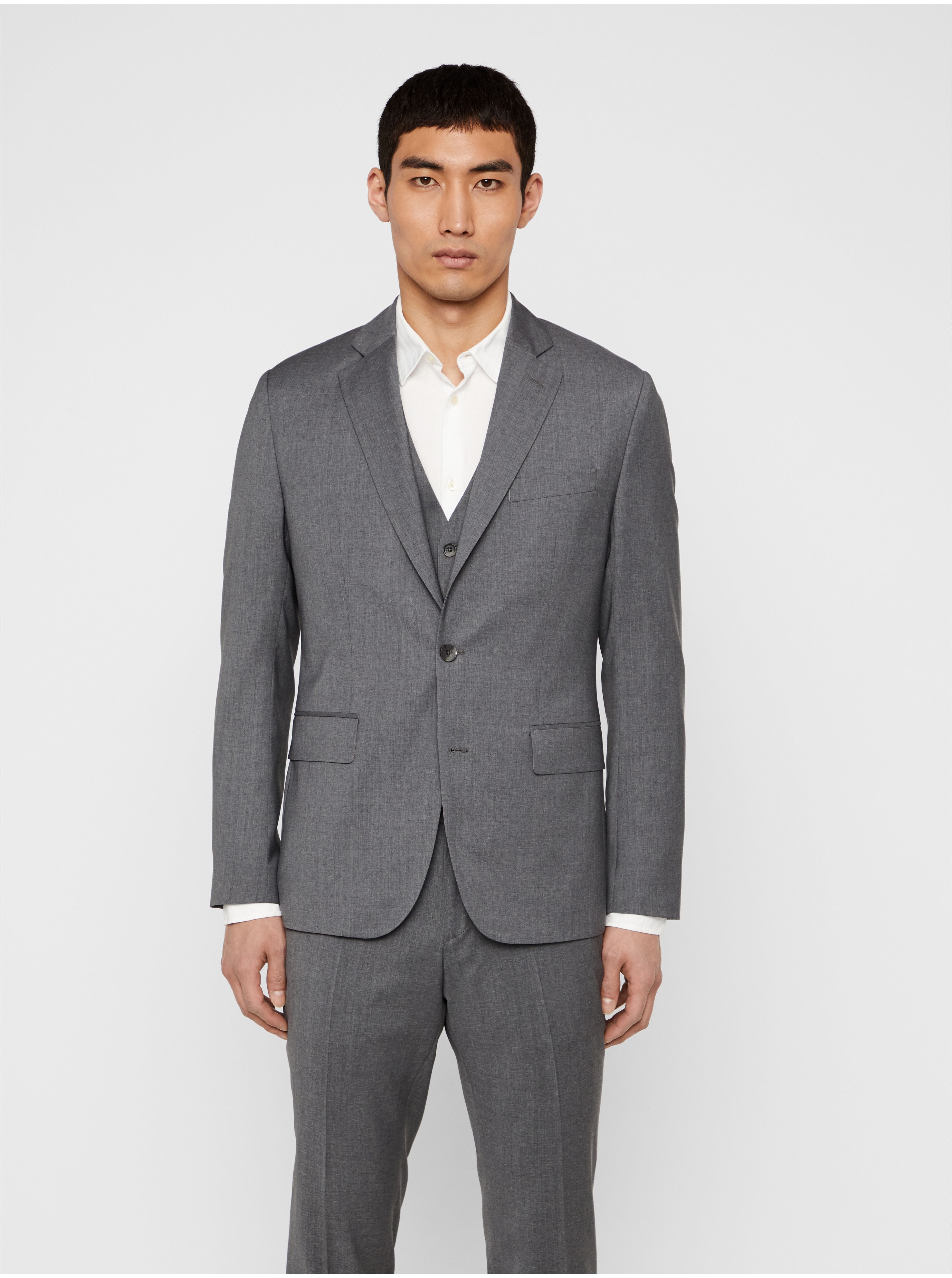 J.Lindeberg Mens Hopper Soft Comfort Wool Blazer - STONE GREY