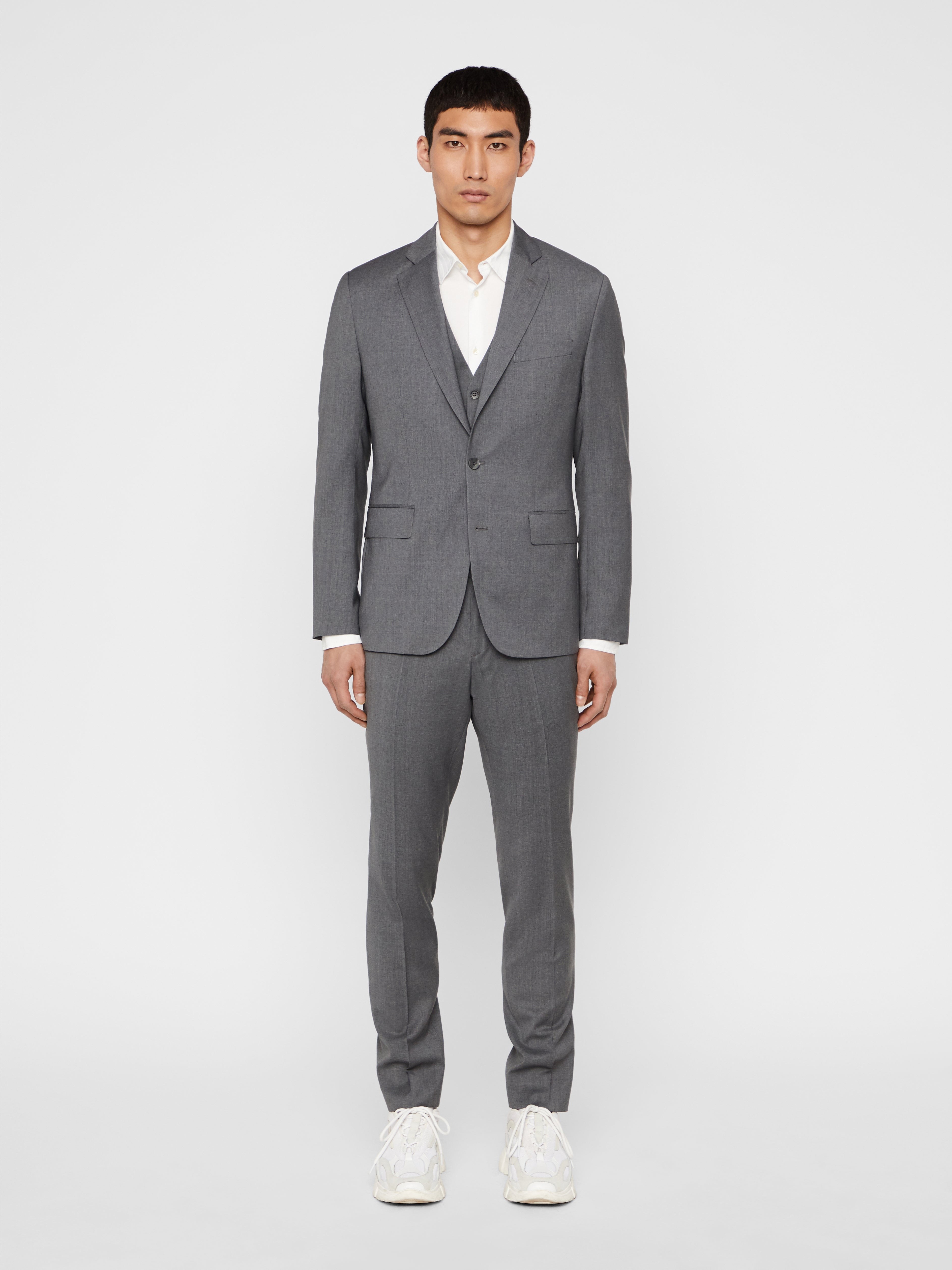 J.Lindeberg Mens Hopper Soft Comfort Wool Blazer - STONE GREY