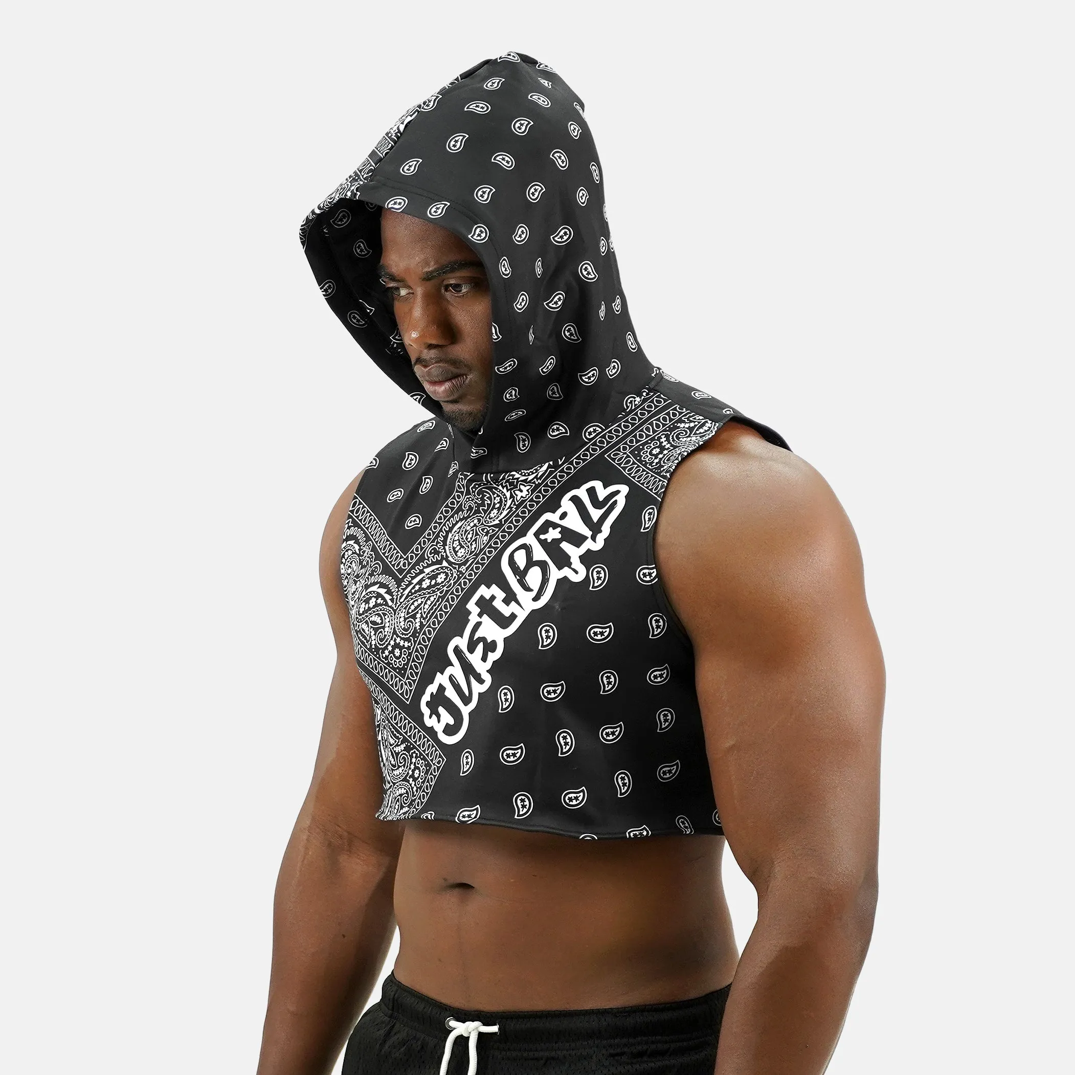 Just Ball Bandana Football Crop Top Hoodie