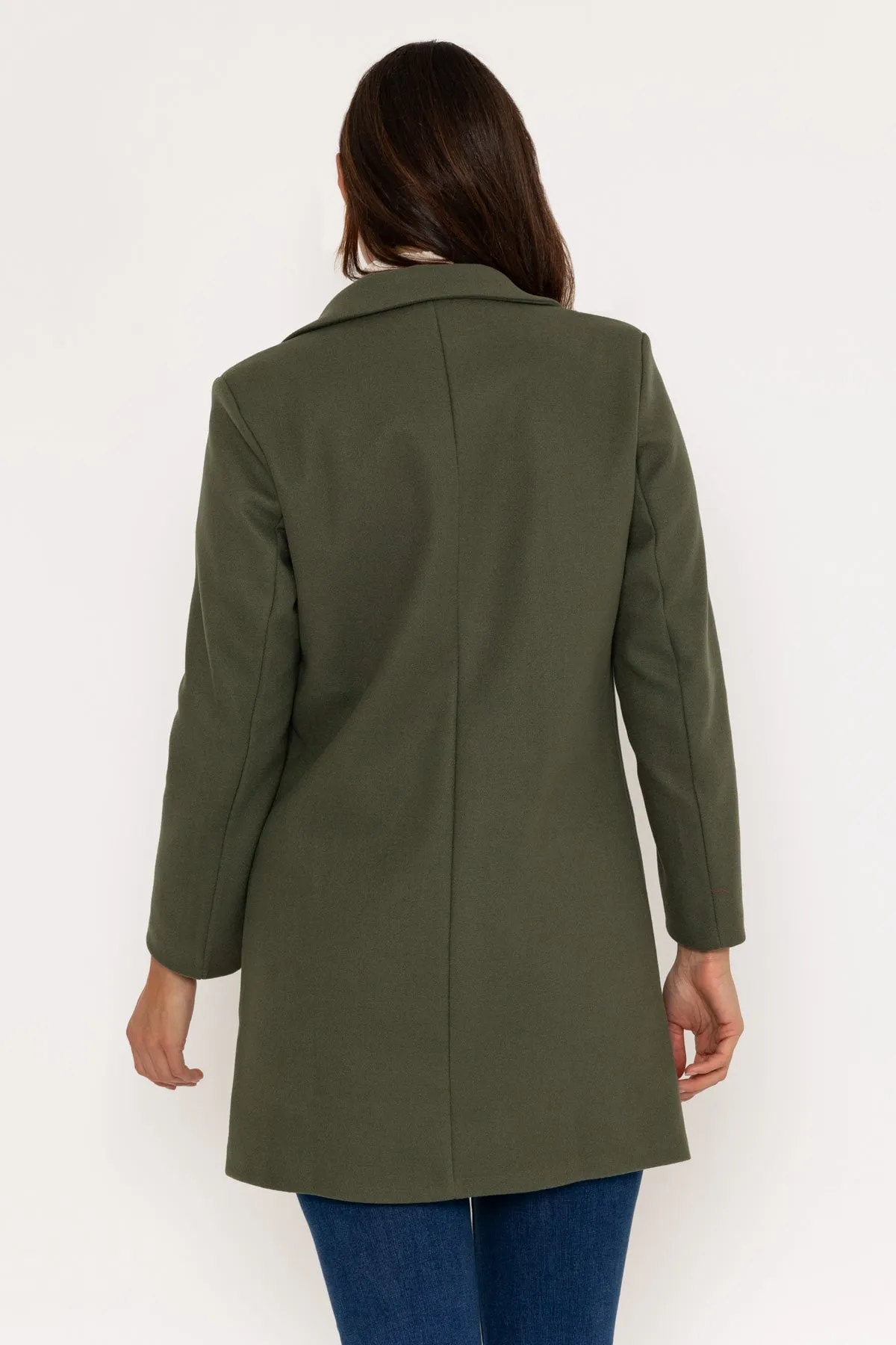 Khaki One Button Coat