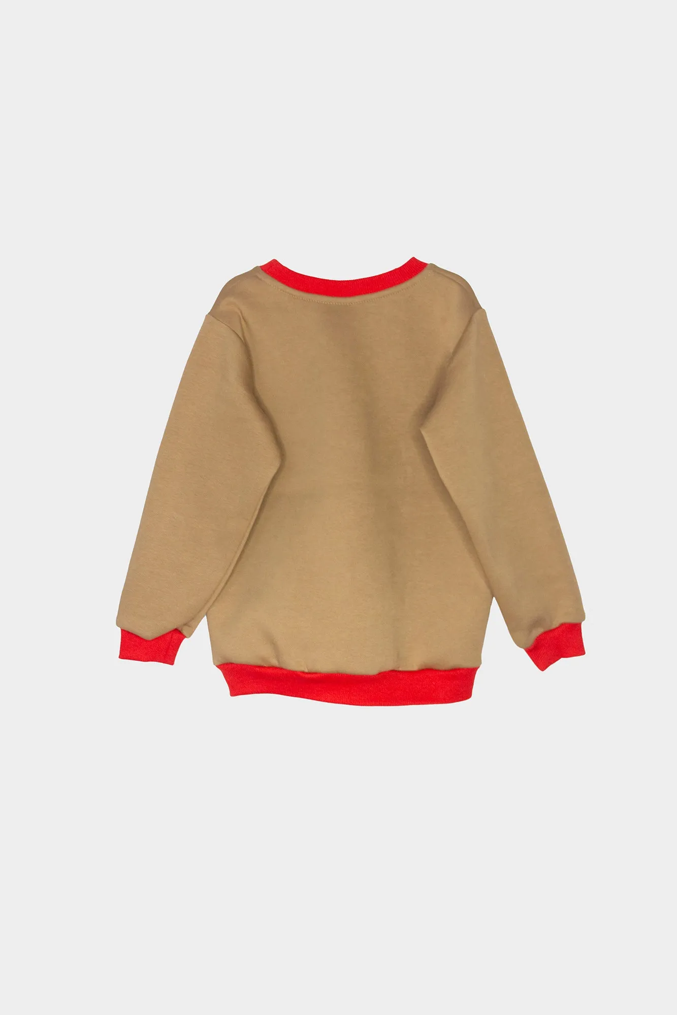 Kid’s sweater One Wolf, beige with red logo