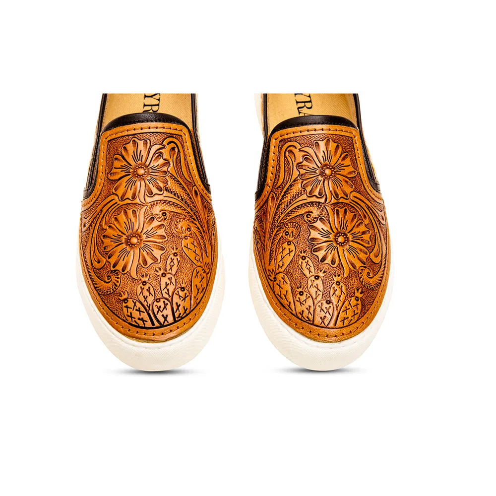 Kryptun Western Hand-Tooled Sneakers