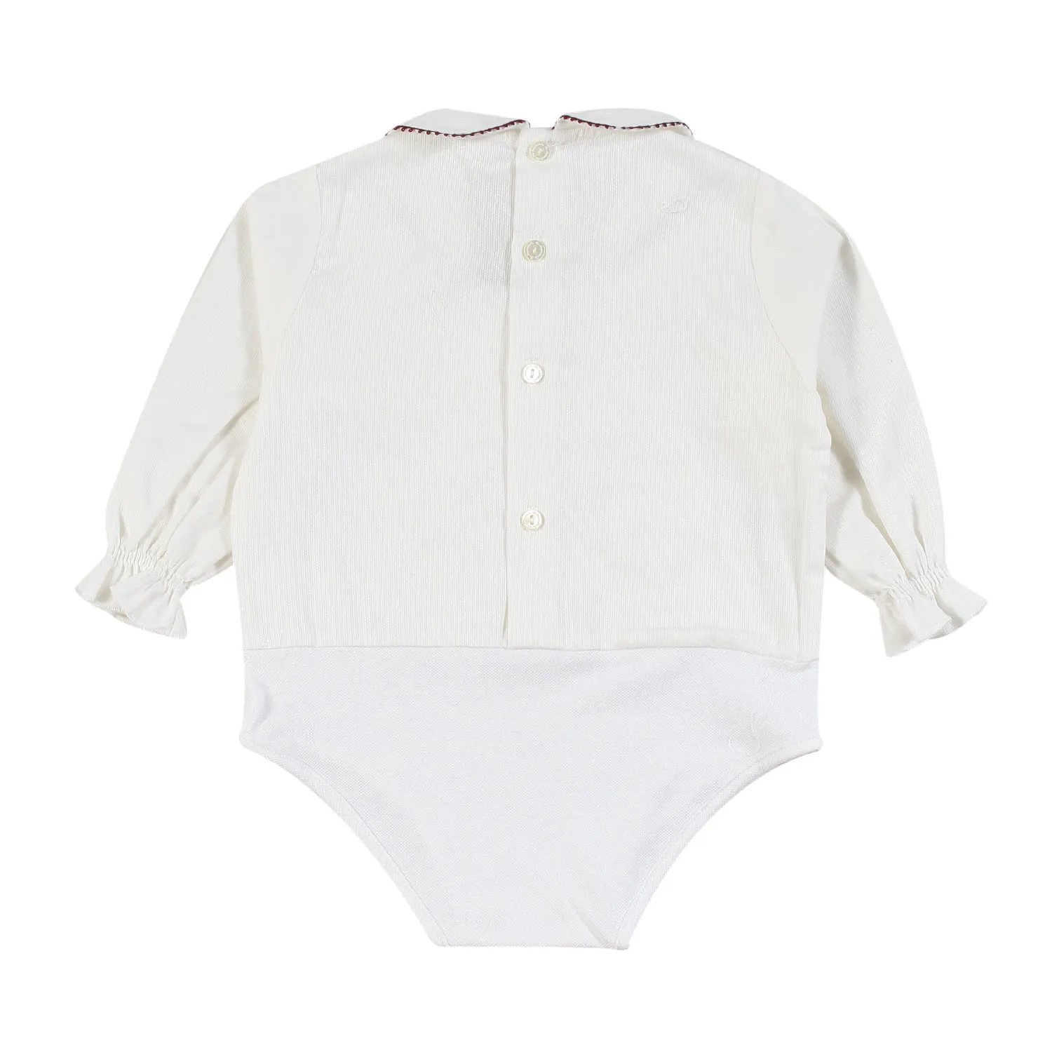 La Stupenderia Cream And Burgundy La Stupenderia Bodysuit For Baby Girls