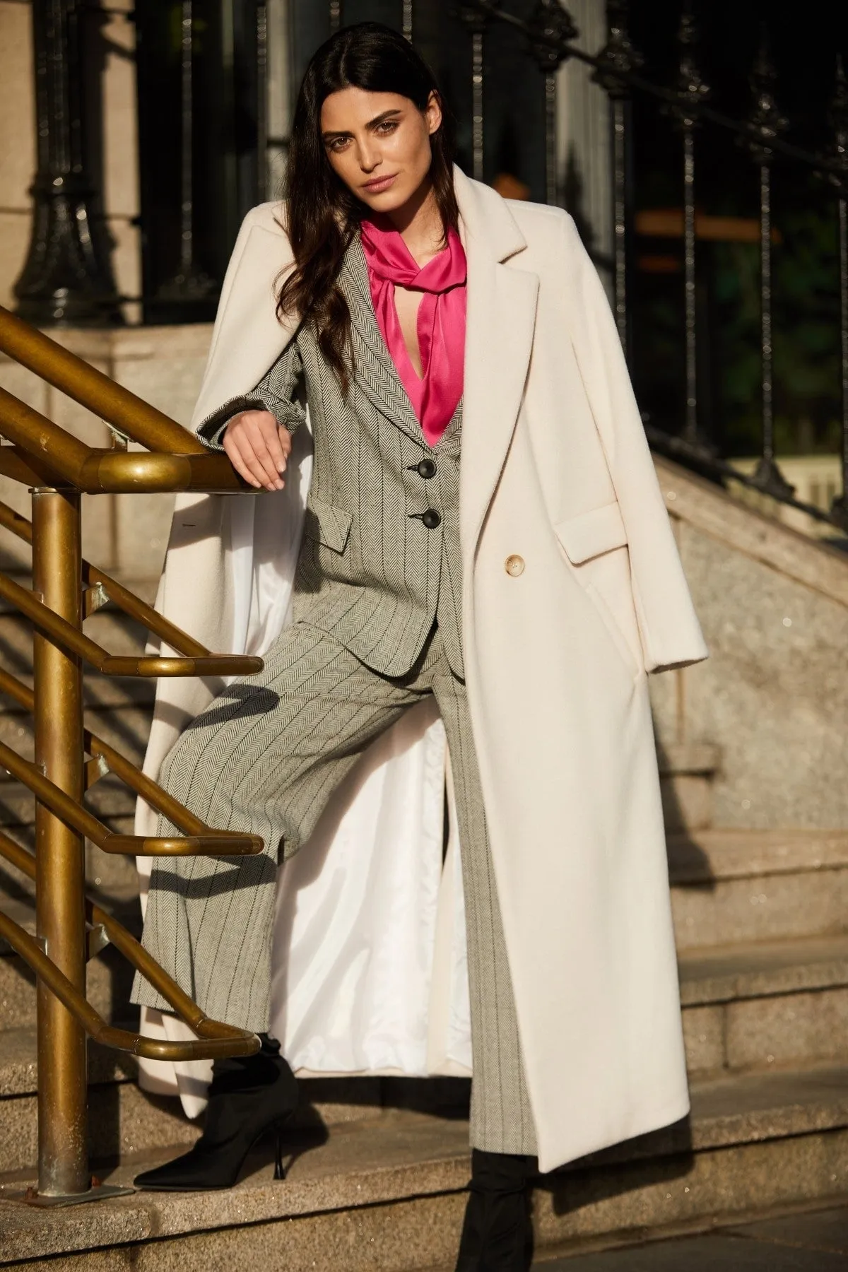 Long Coat in Ecru