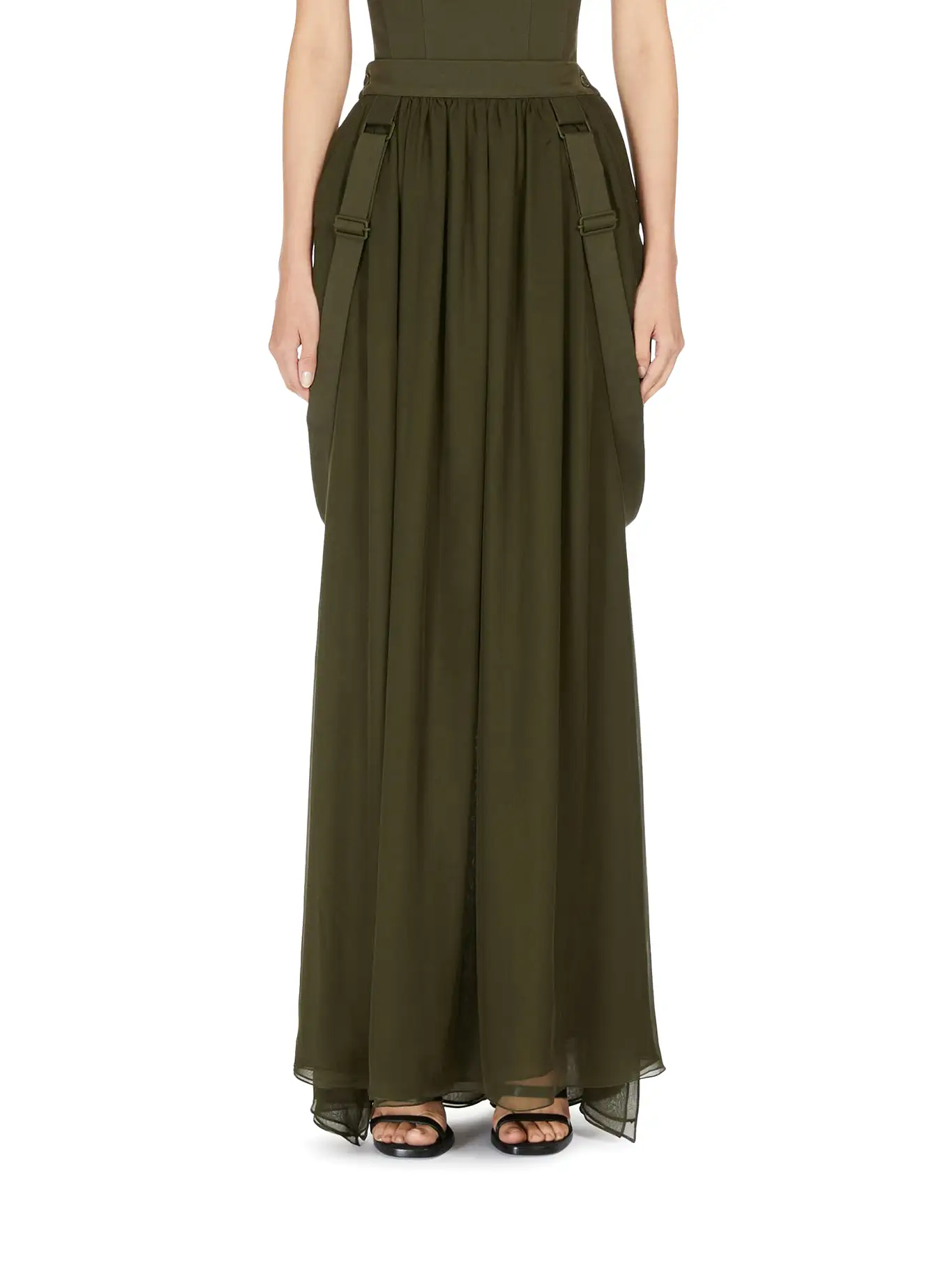 Long skirt in silk chiffon