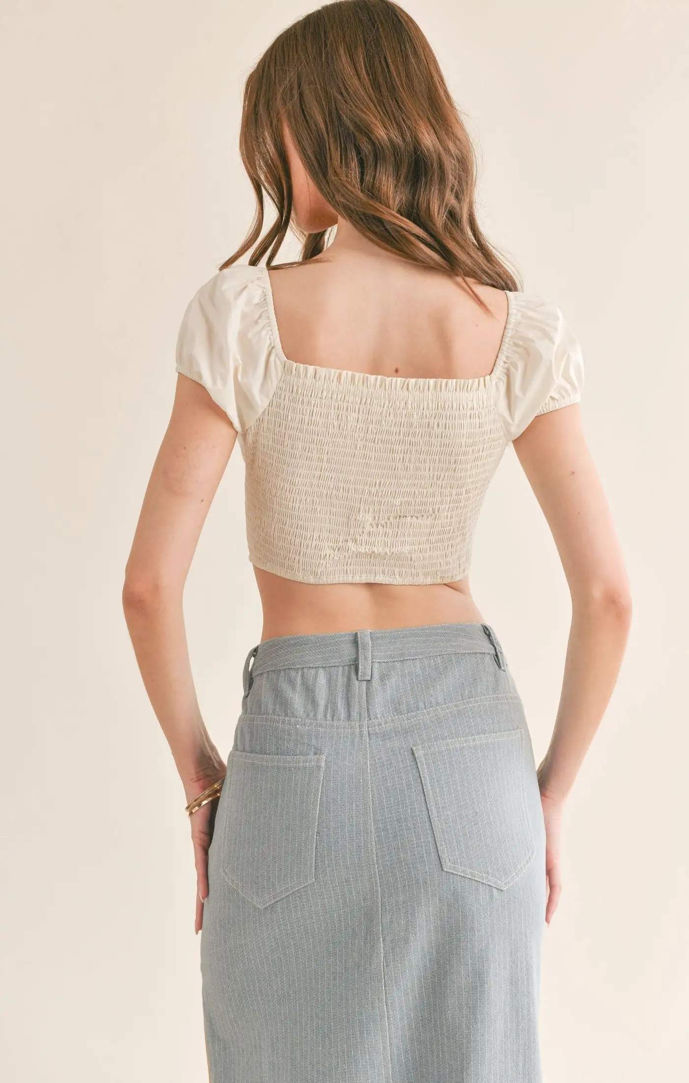 Love Story Gathered Corset Crop Top