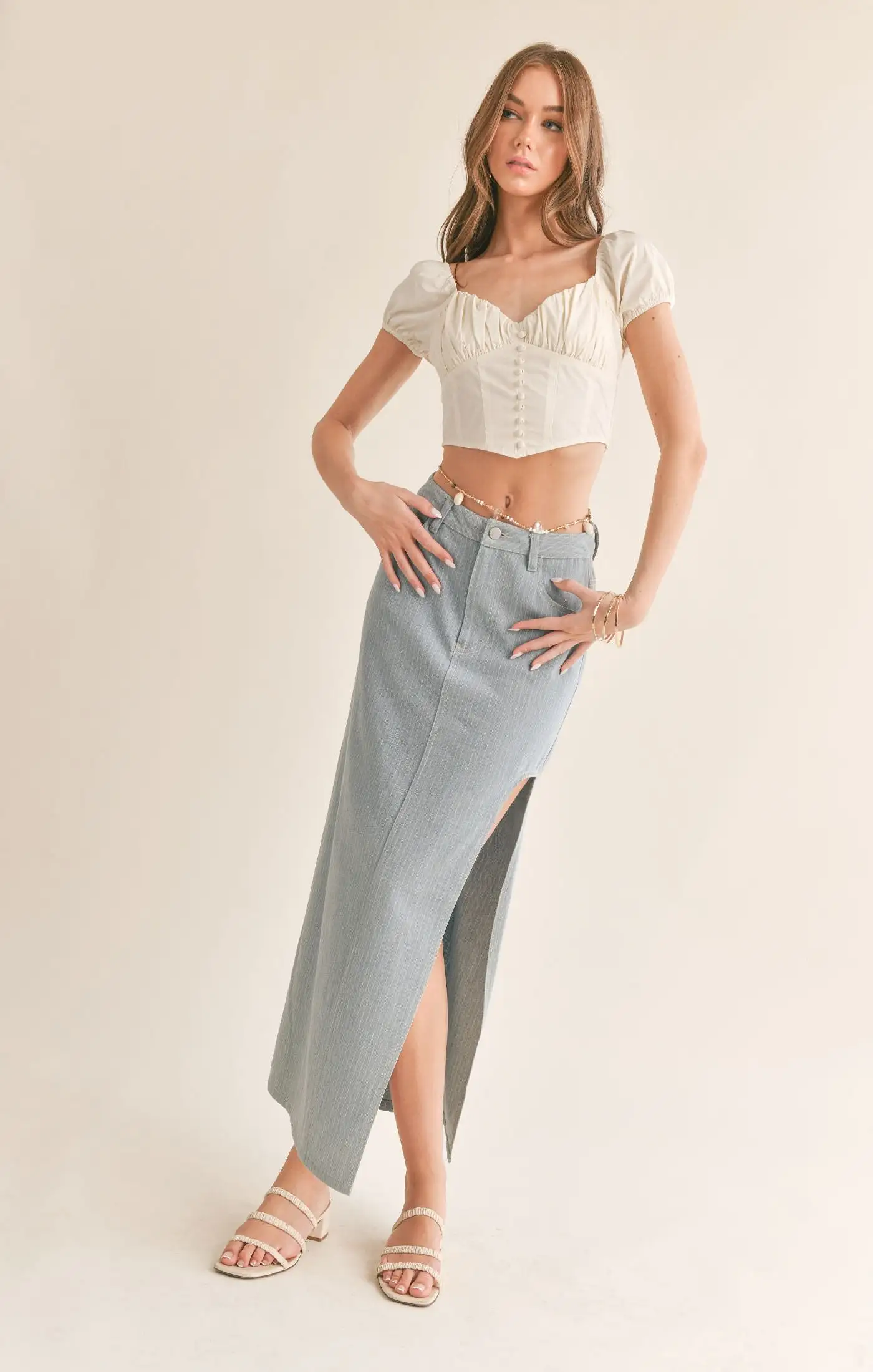 Love Story Gathered Corset Crop Top