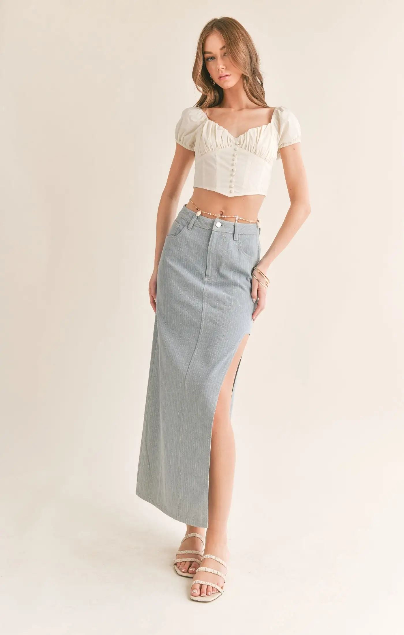 Love Story Gathered Corset Crop Top