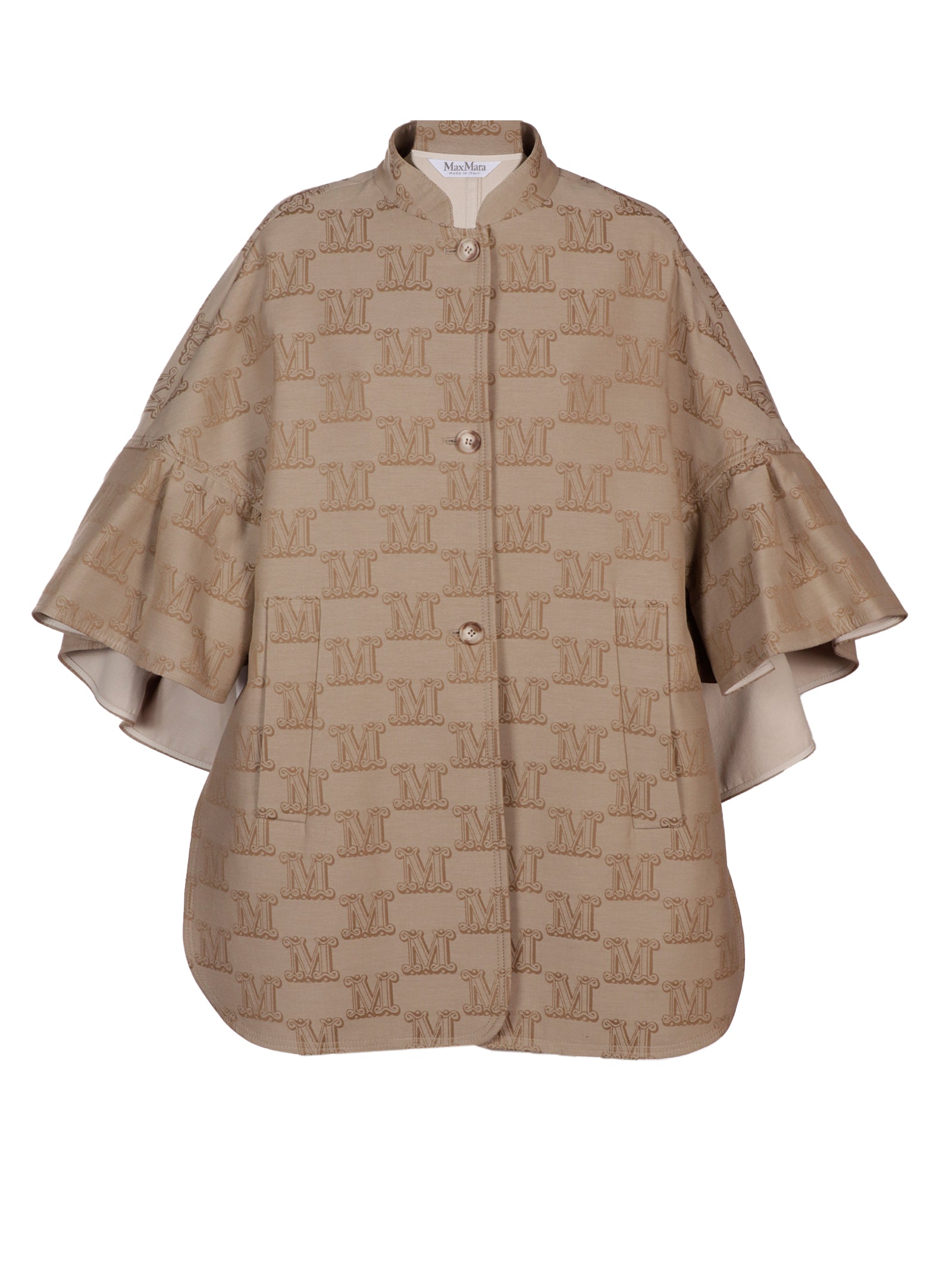 Max Mara All-Over Patterned Buttoned Cape