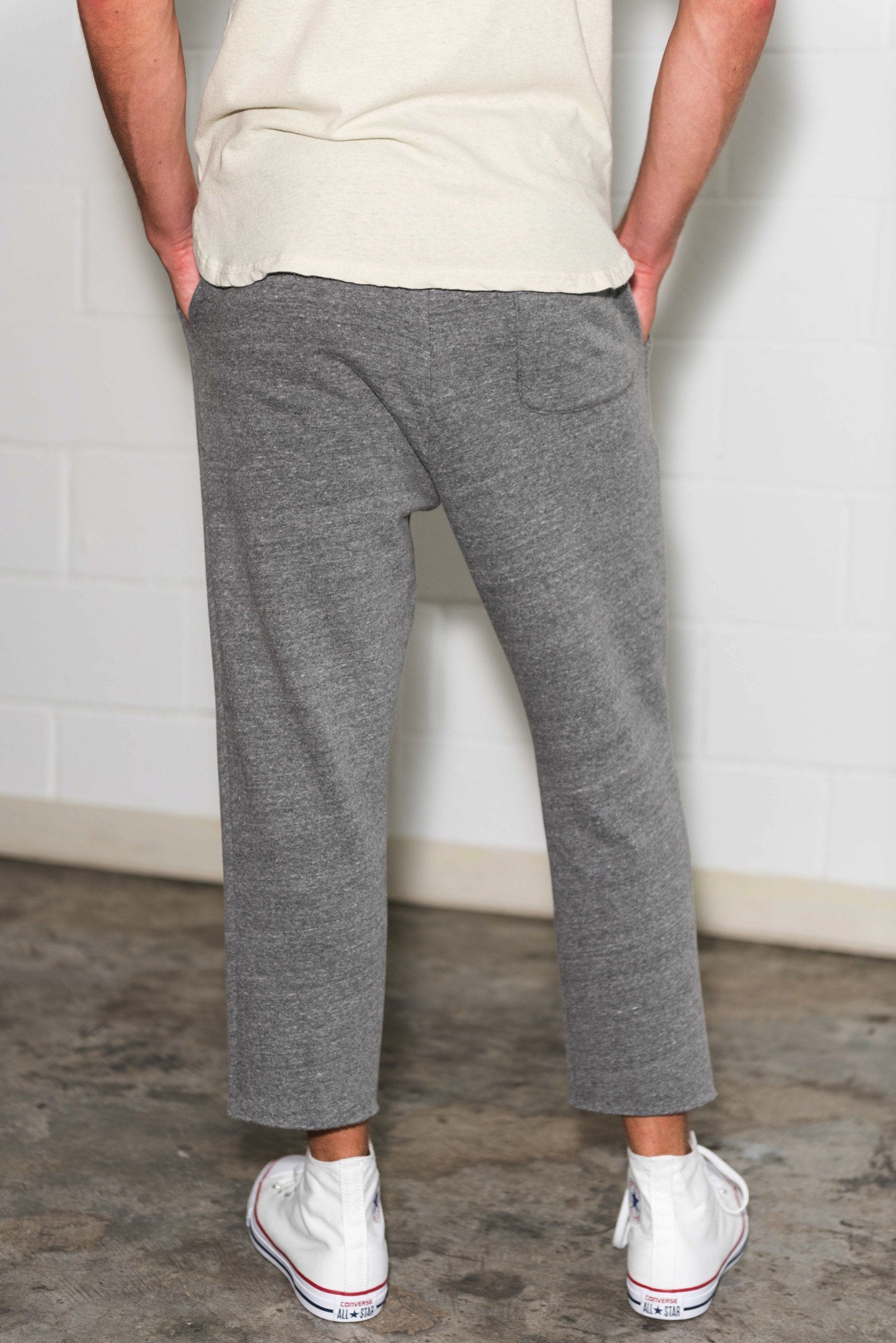 Men's French Terry Cut Off Raw Hem Sweatpant