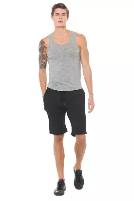 Men's French Terry Cut Off Short with Adjustable Draw Chord