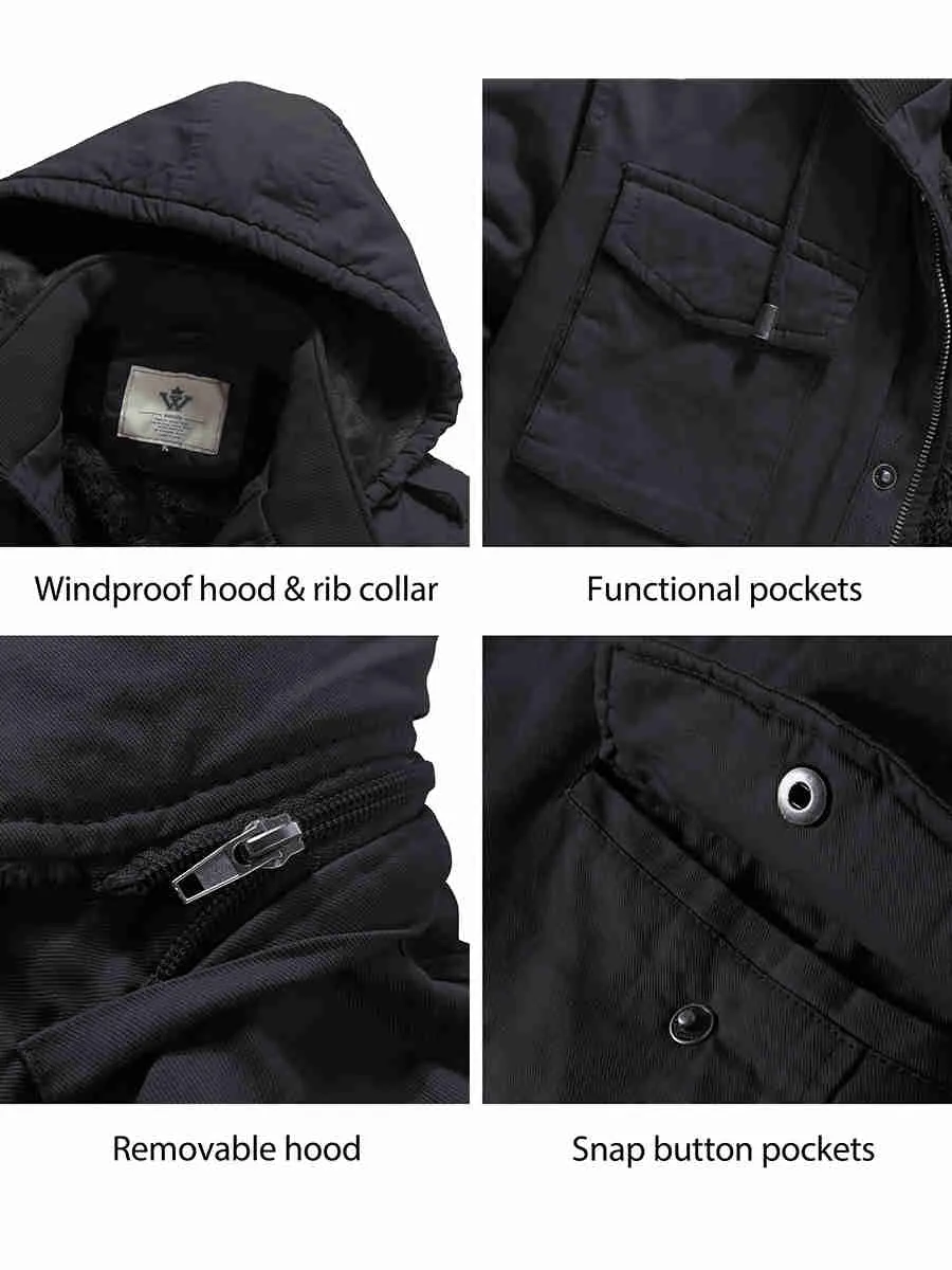 Men's Winter Military Jacket Thicken Parka Warm Coat