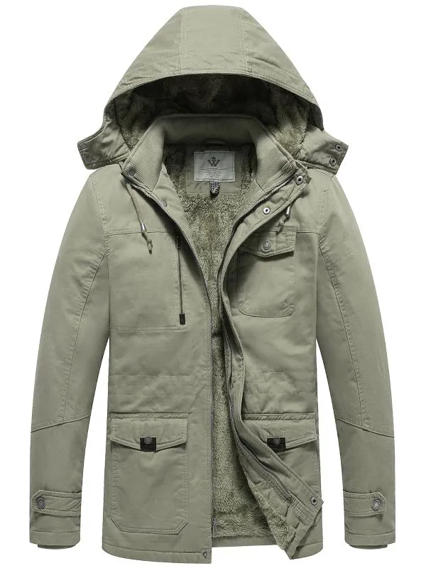 Men's Winter Thicken Cotton Parka Jacket Warm Coat