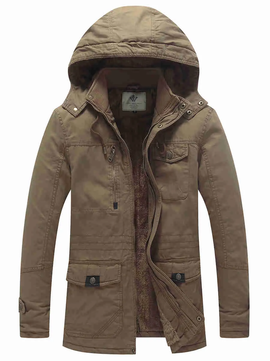 Men's Winter Thicken Cotton Parka Jacket Warm Coat