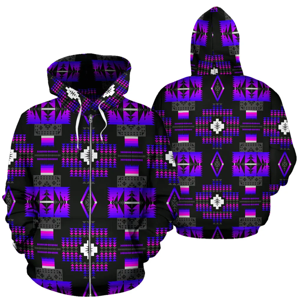 Midnight Purple Sokapi Zip-Up Hoodie