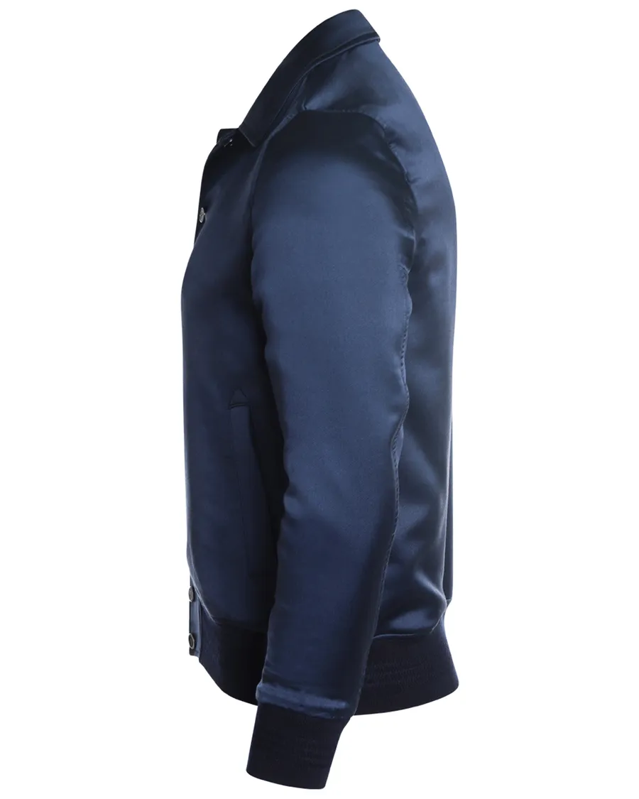 Navy Technical Varsity Jacket