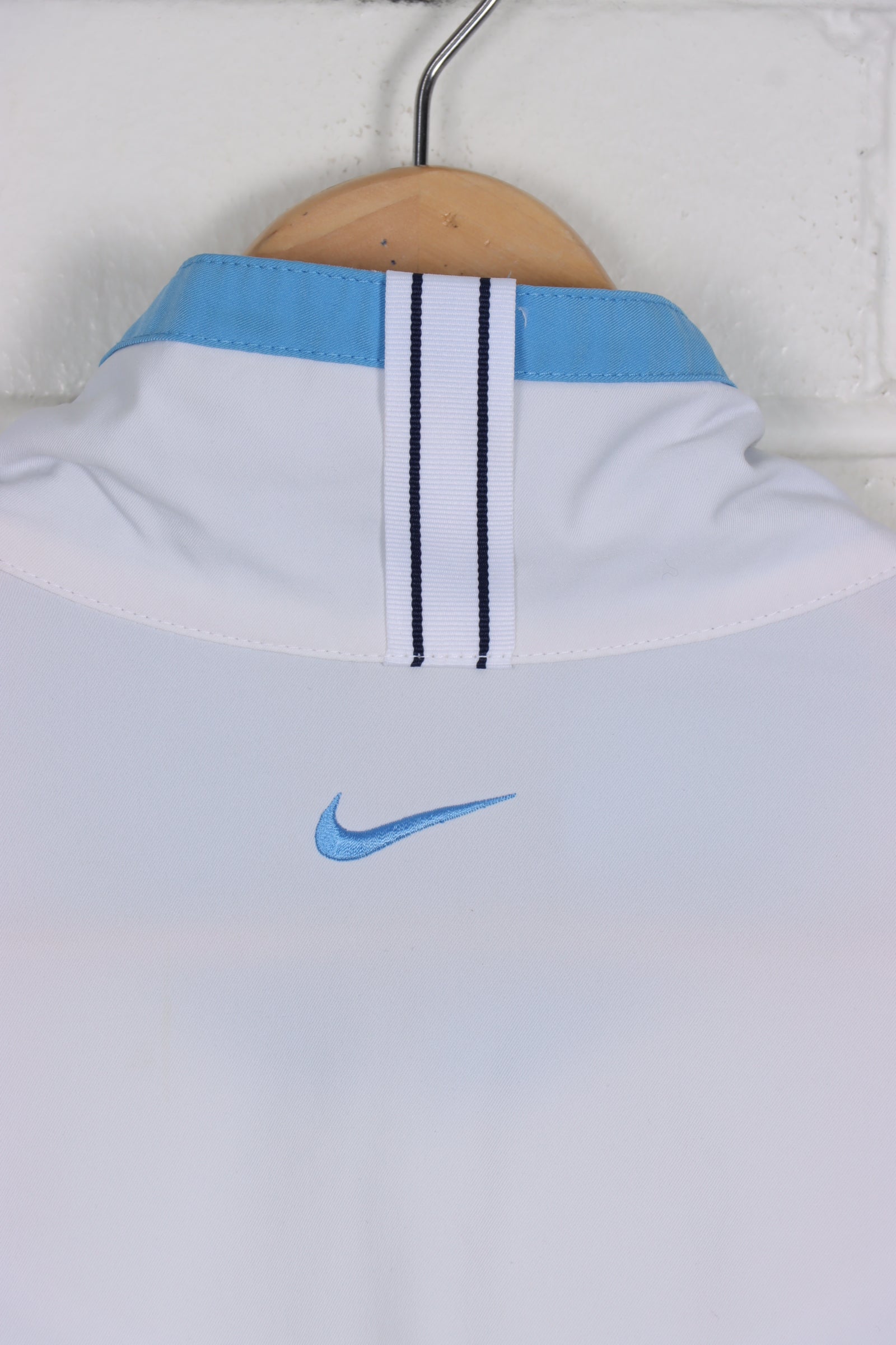 NIKE Embroidered Blue & White Striped Jacket (XL-XXL)