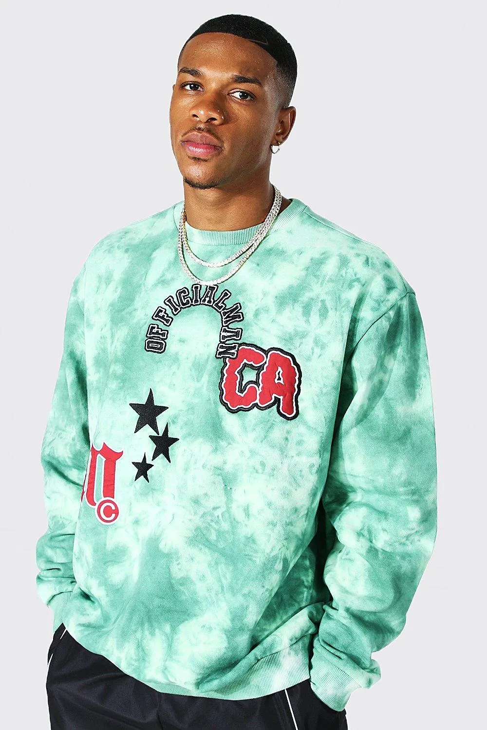 Oversized Official Varsity Tie Dye Sweater