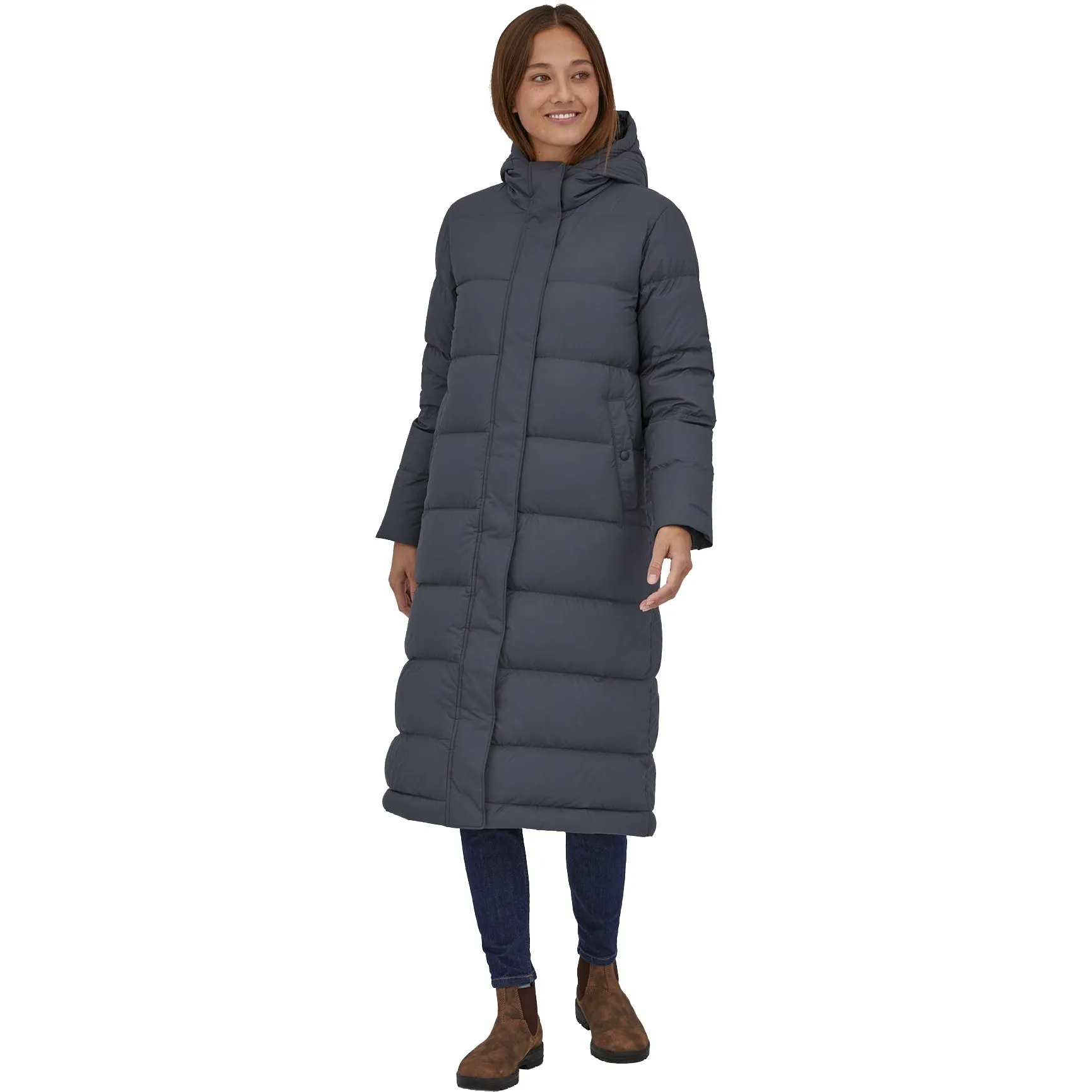 Patagonia - Silent Down Long Parka Women smolder blue